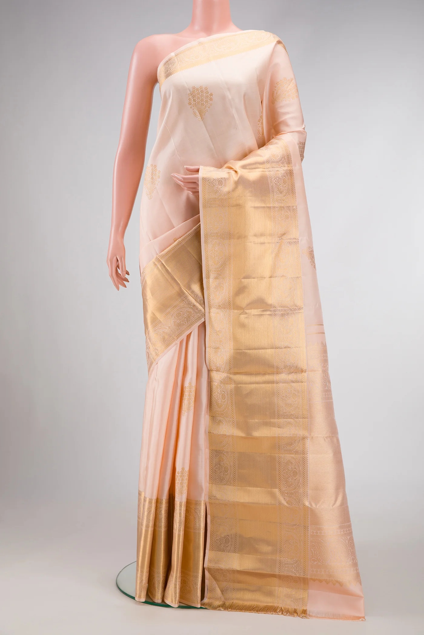 Rose Gold Kanchipuram Silk Saree