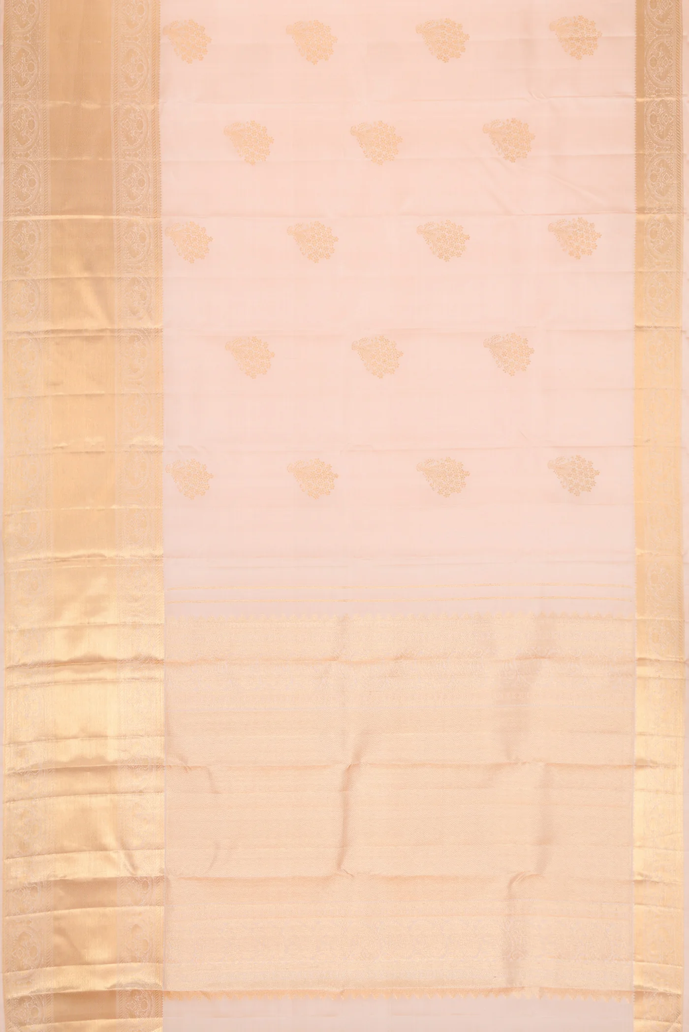 Rose Gold Kanchipuram Silk Saree - Image 6