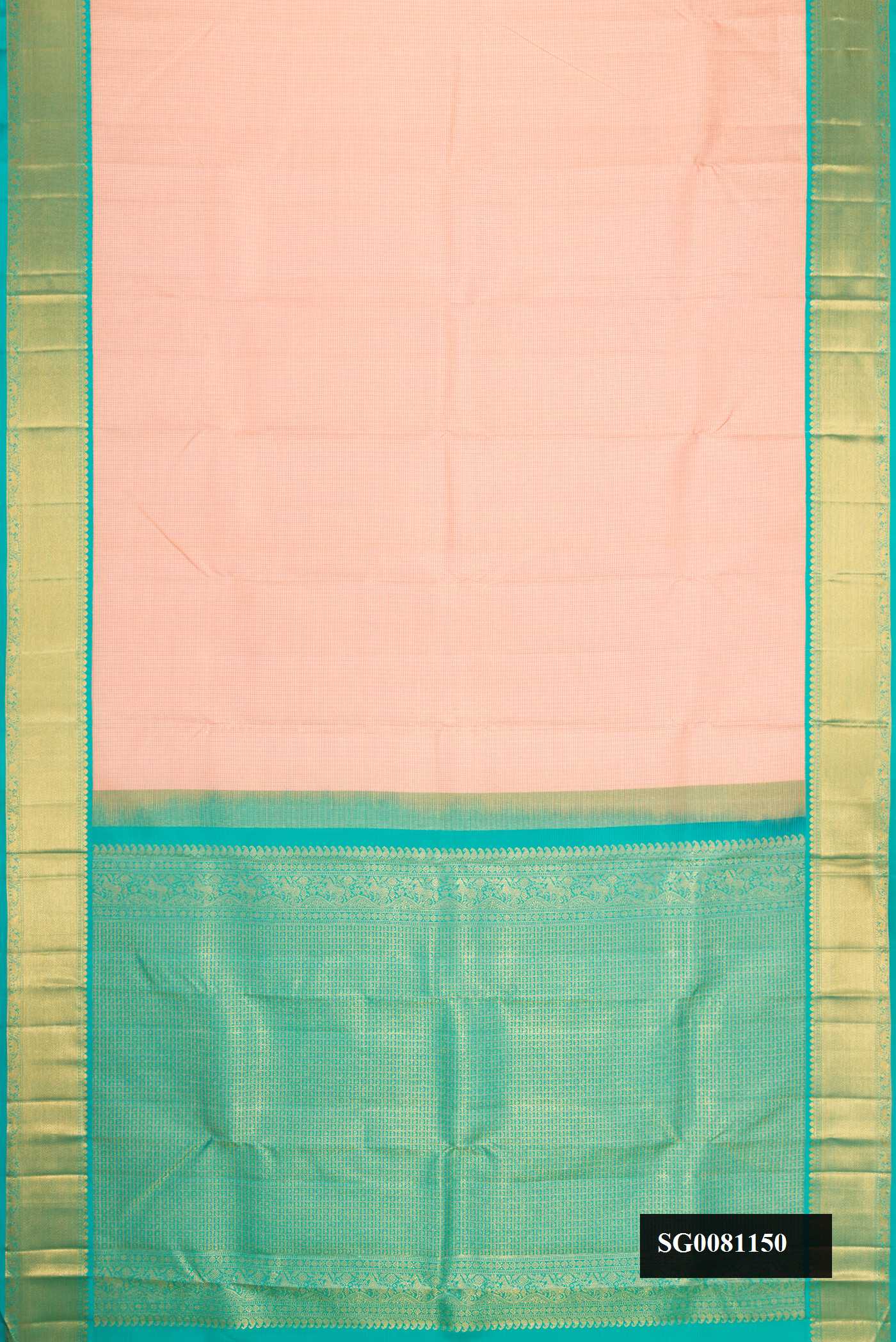 Peach Dual Tone Kanchipuram Silk Saree