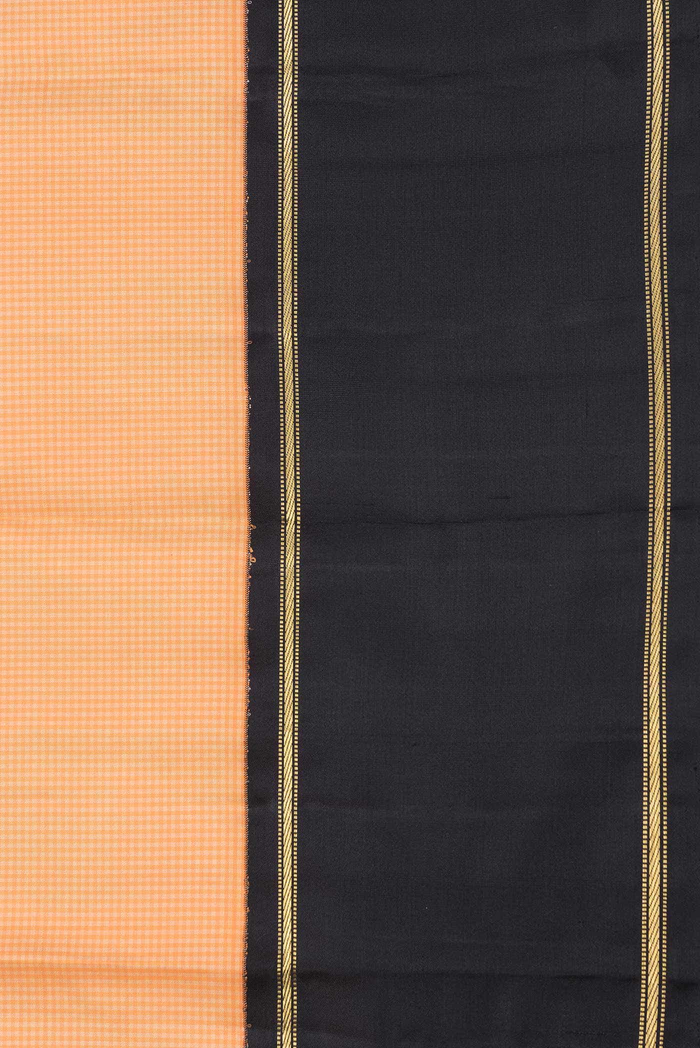 Pure Silk Pure Zari Peach Dual Tone Kanjivaram Saree - Image 5