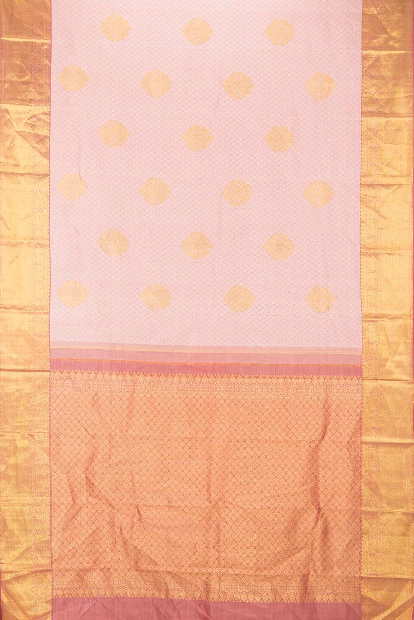Peach Dual Tone Kanjivaram Silk Saree - Image 4