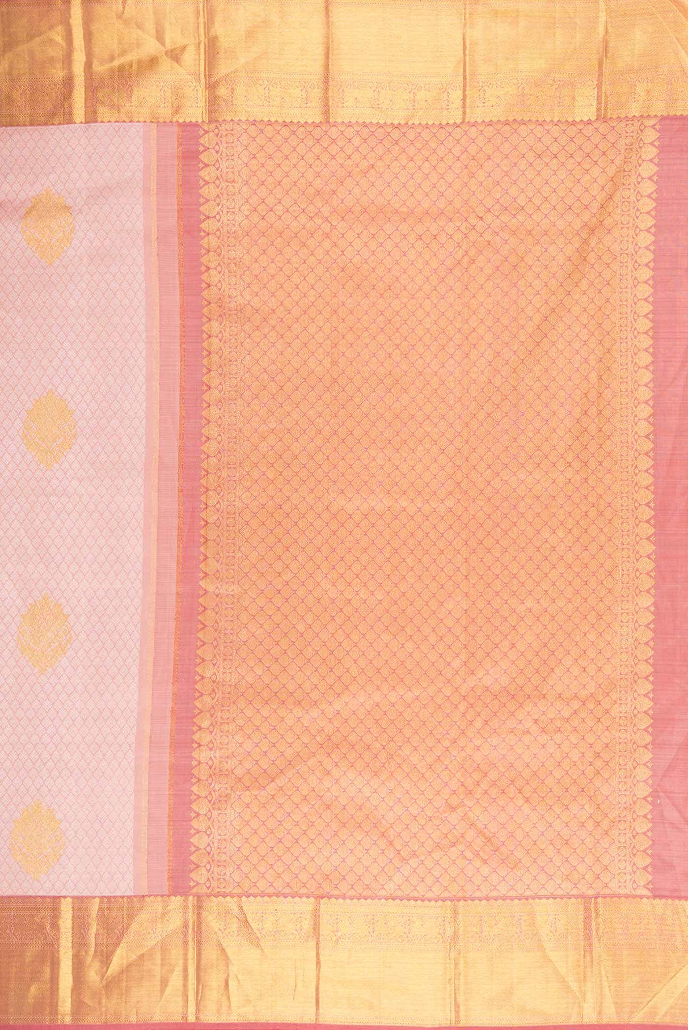 Peach Dual Tone Kanjivaram Silk Saree - Image 5