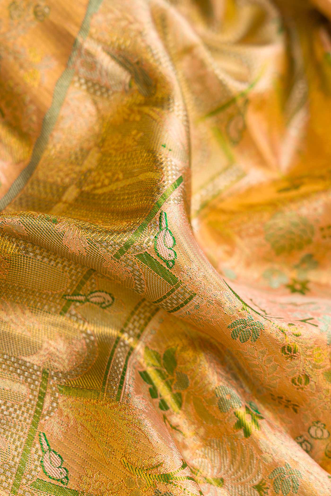 Multi Color Kanchipuram Tissue Silk Saree - Image 2