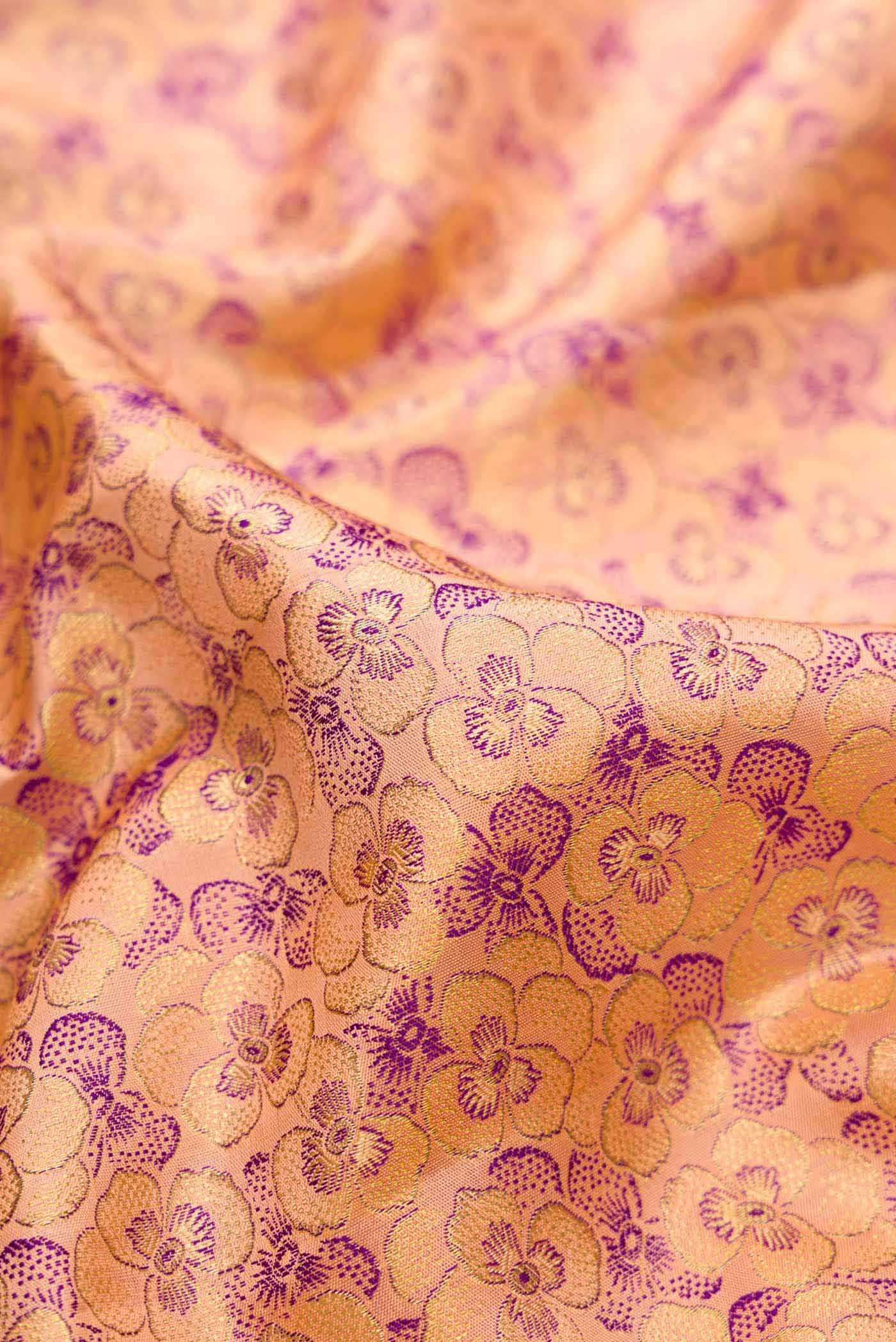 Peach Kanjivaram Silk Saree - Image 2