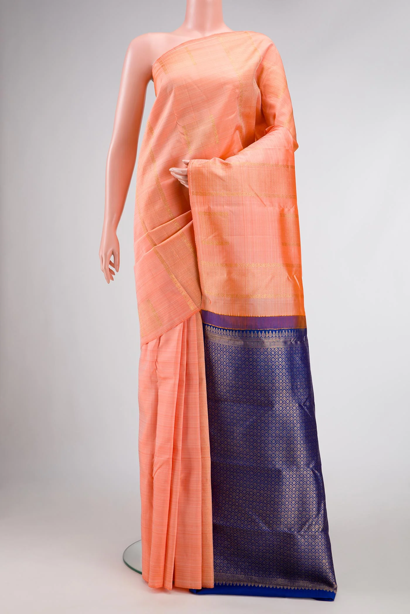 Peach Kanjivaram Silk Saree