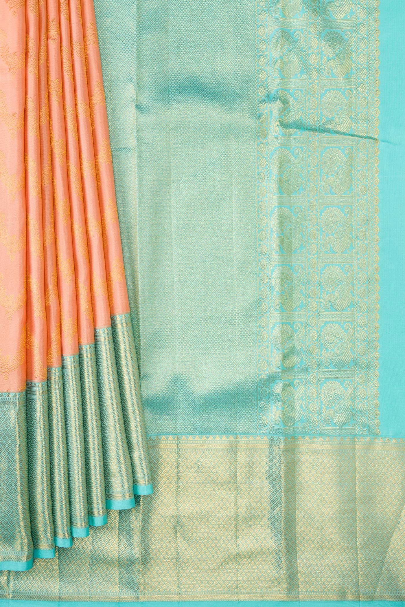 Peach Kanjivaram Silk Saree - Image 4
