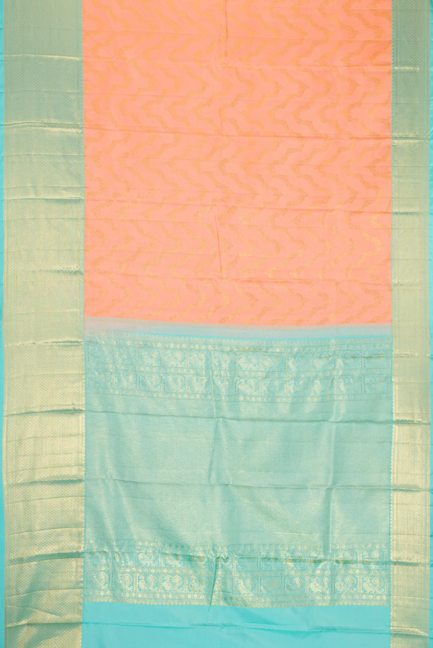 Peach Kanjivaram Silk Saree - Image 6