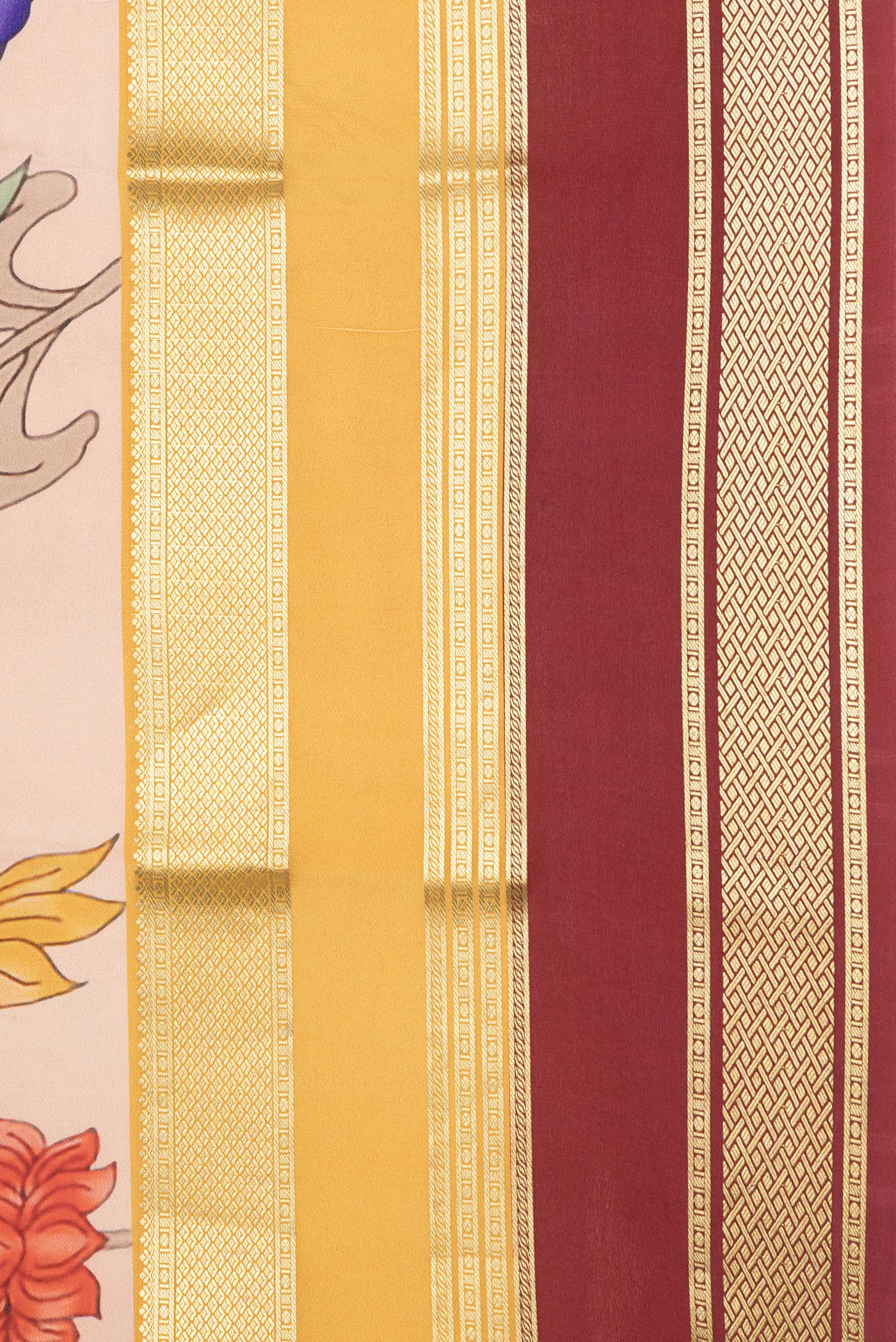 Peach Mysore Crepe Saree - Image 3