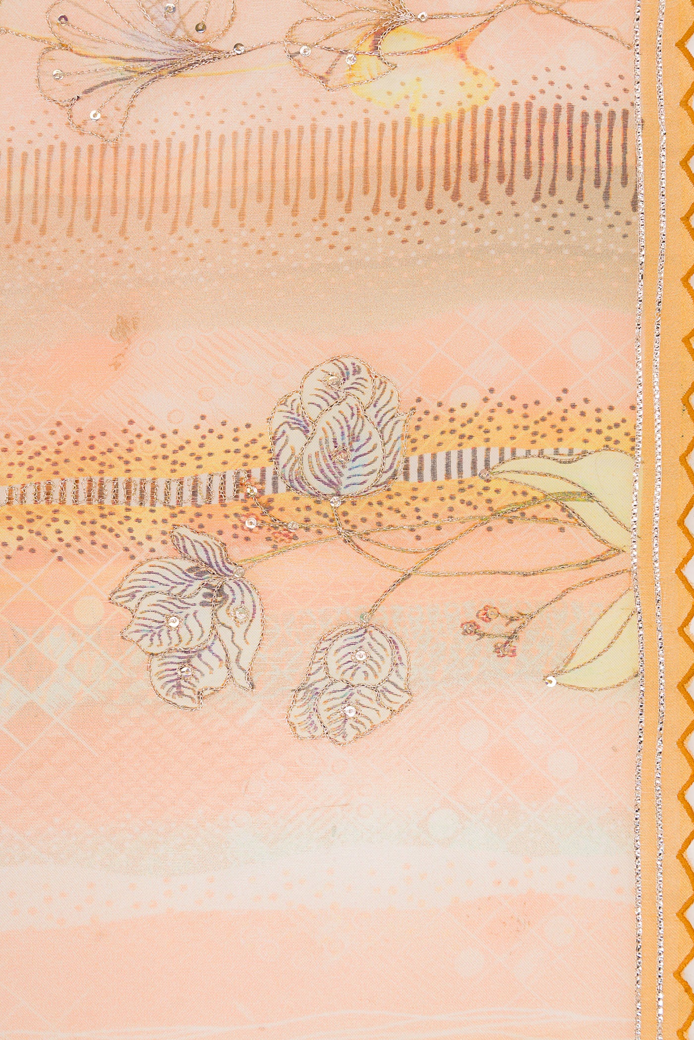 Peach Organza Silk Saree - Image 3