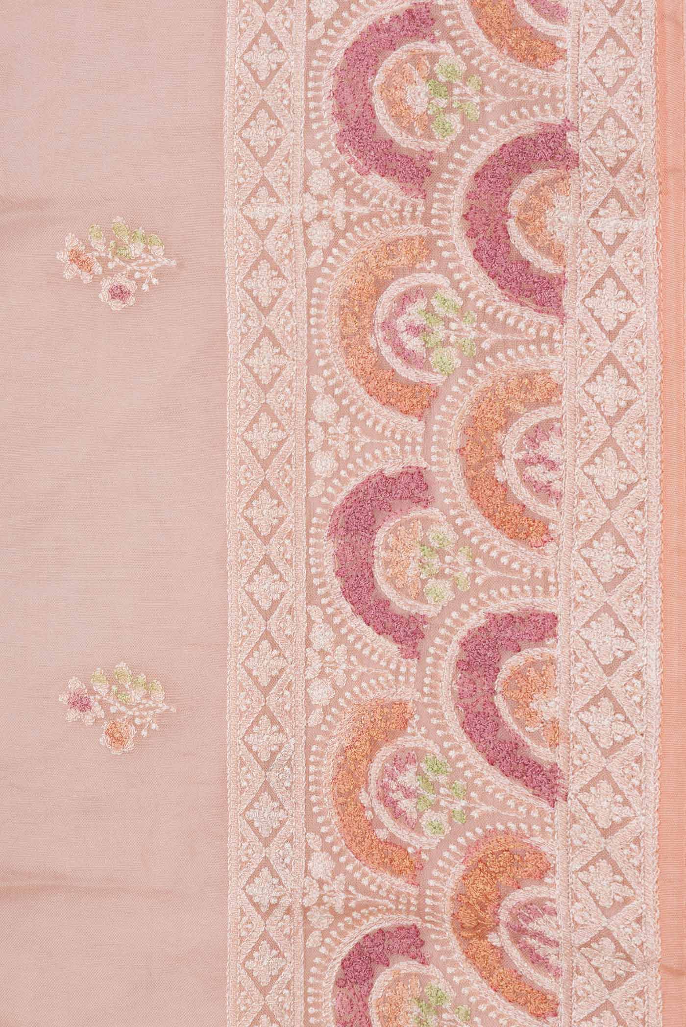 Peach Organza Silk Saree - Image 3