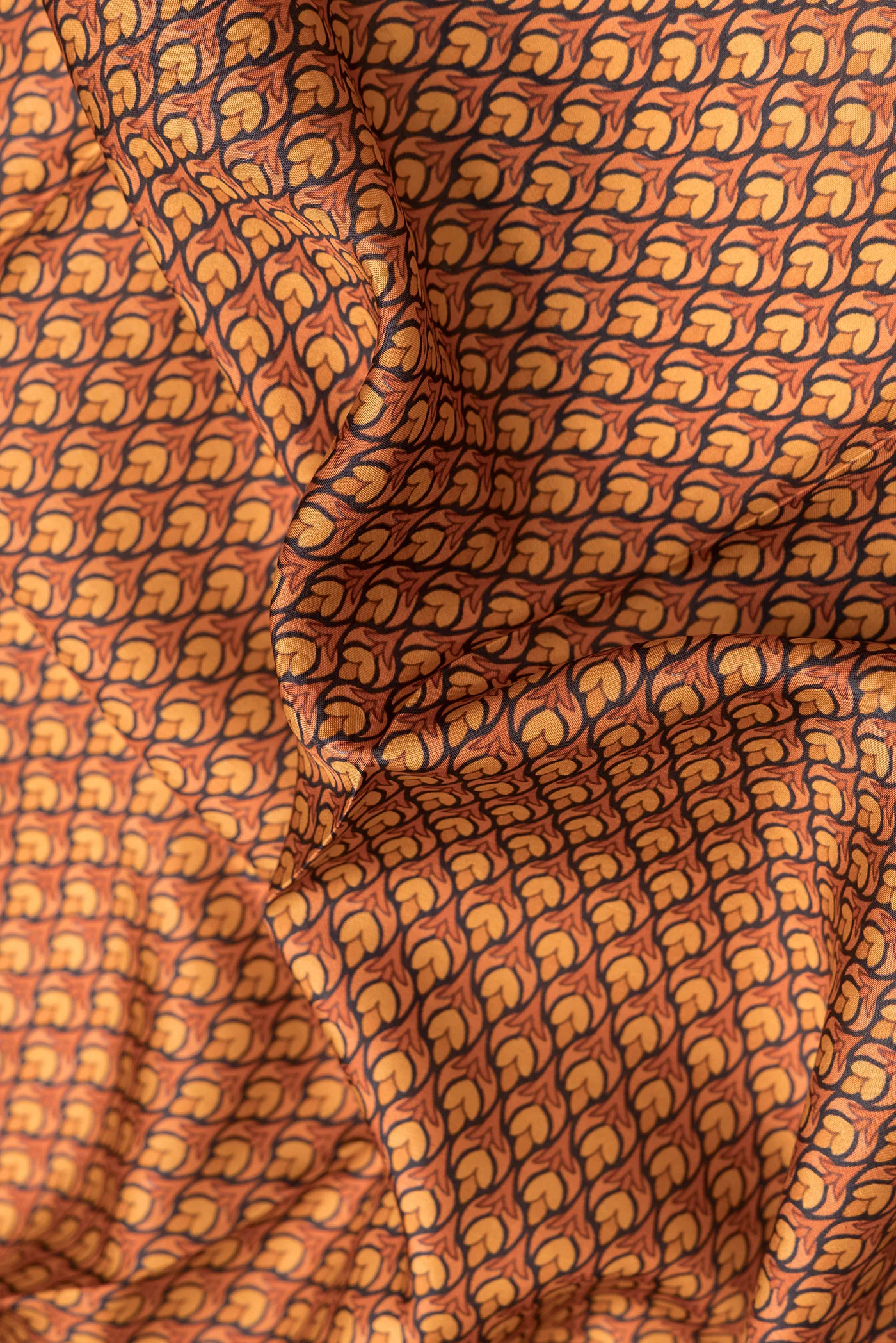 Orange Printed Silk Saree - Image 2