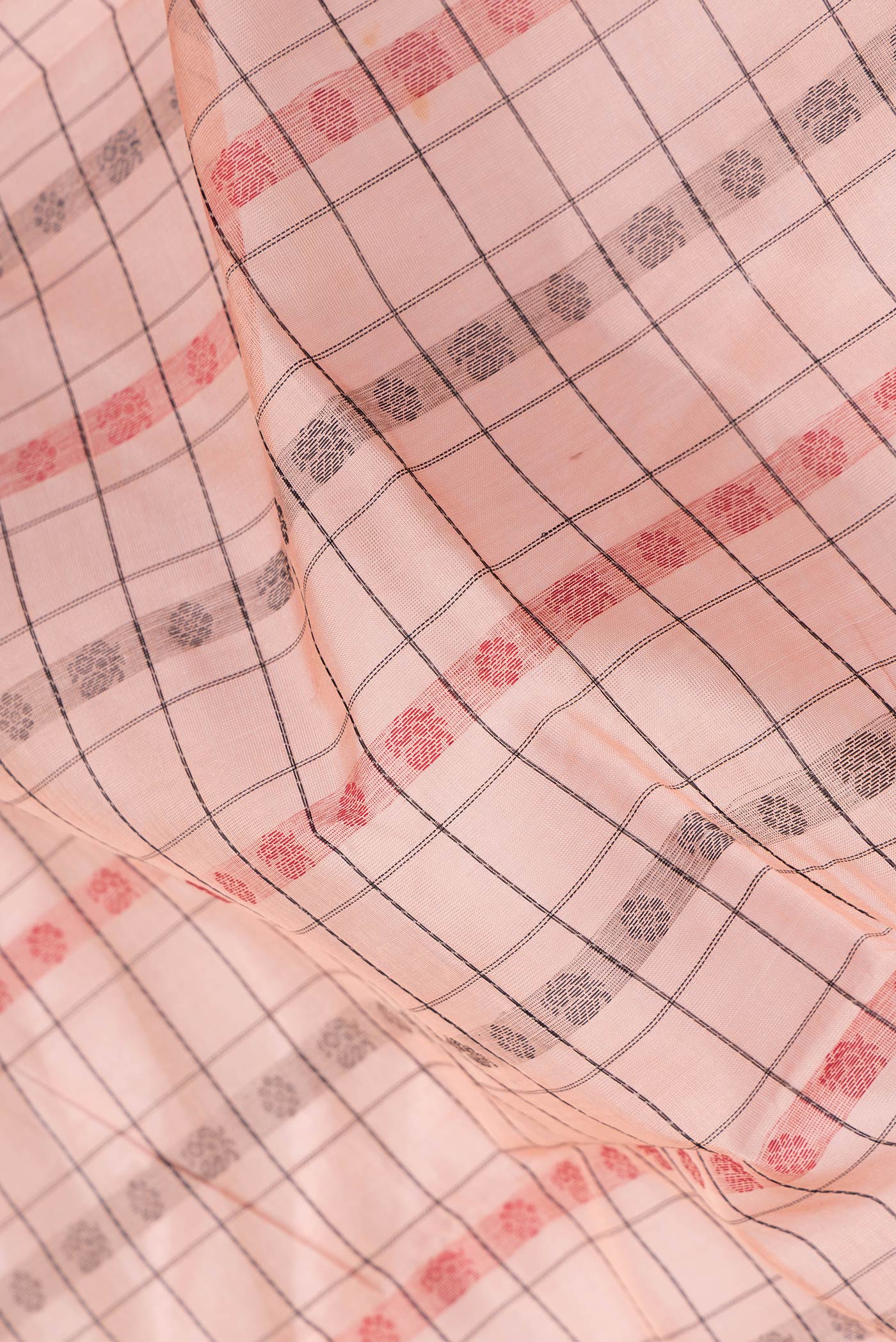 Peach Silk Cotton Saree - Image 2
