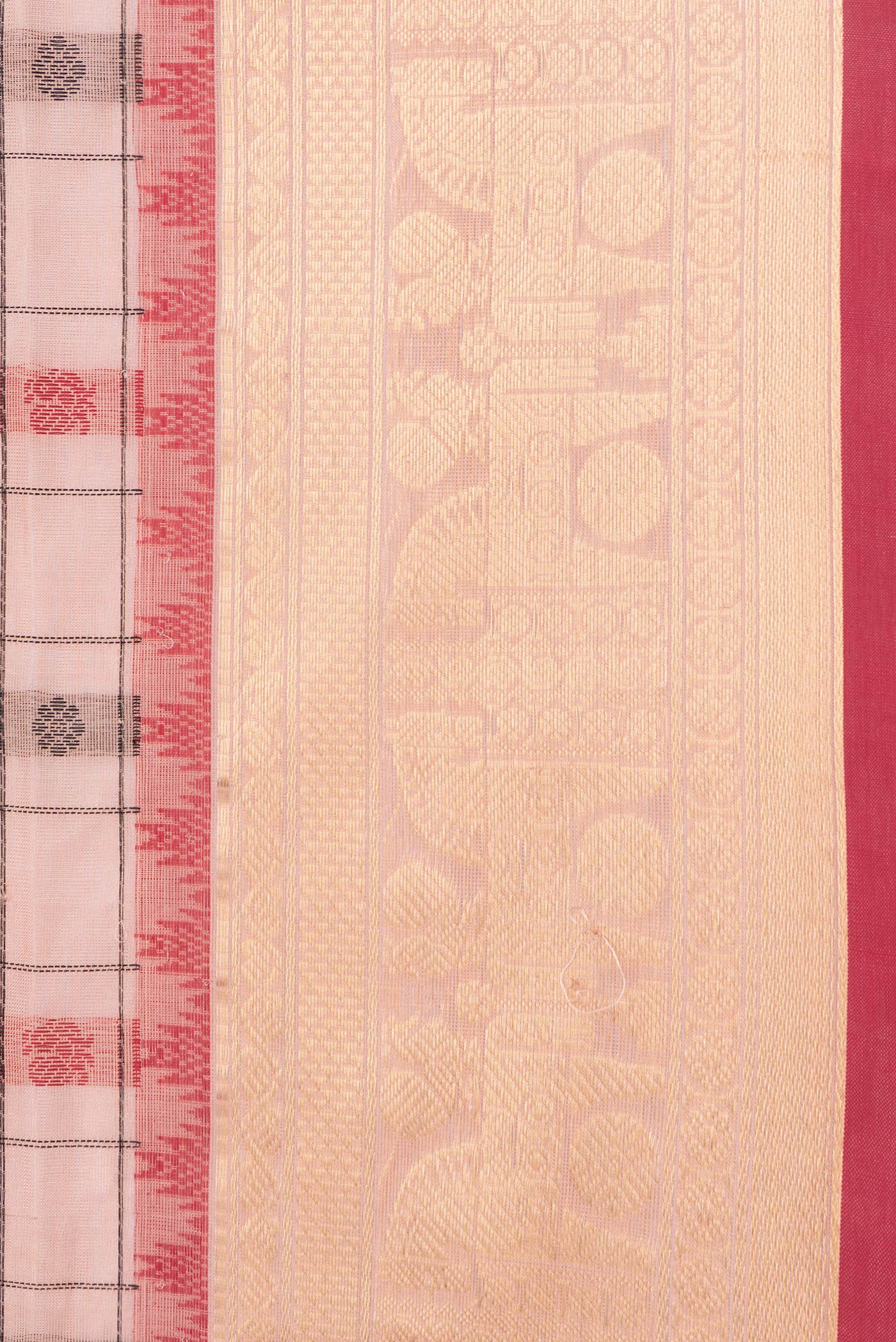 Peach Silk Cotton Saree - Image 3
