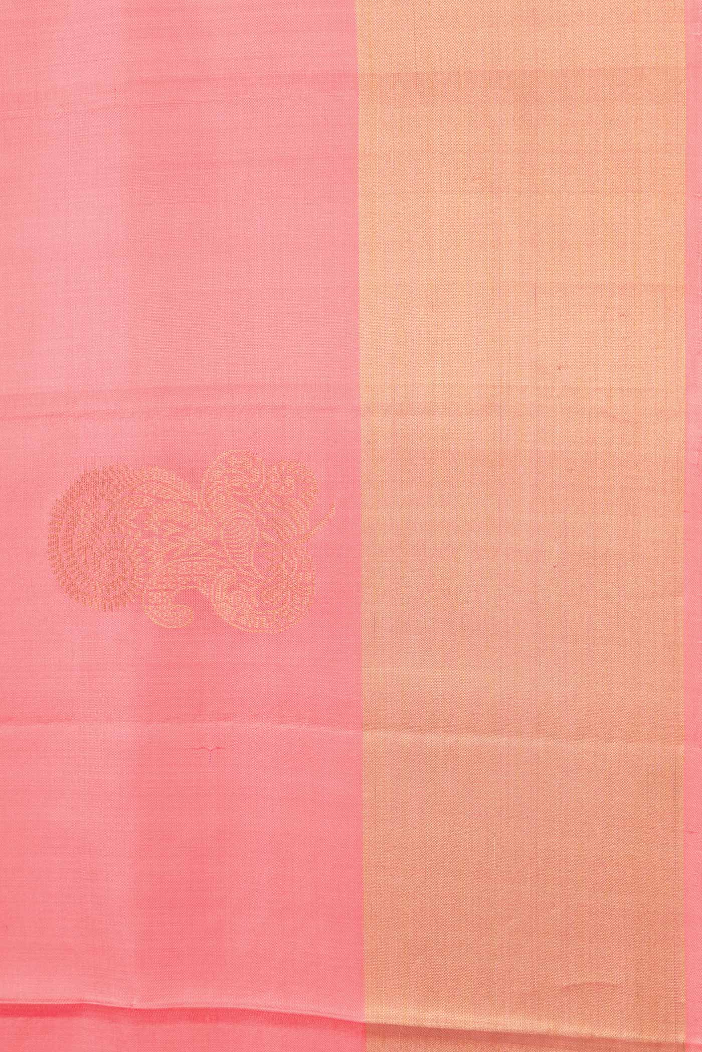 Peach Dual Tone Soft Silk Saree - Image 3