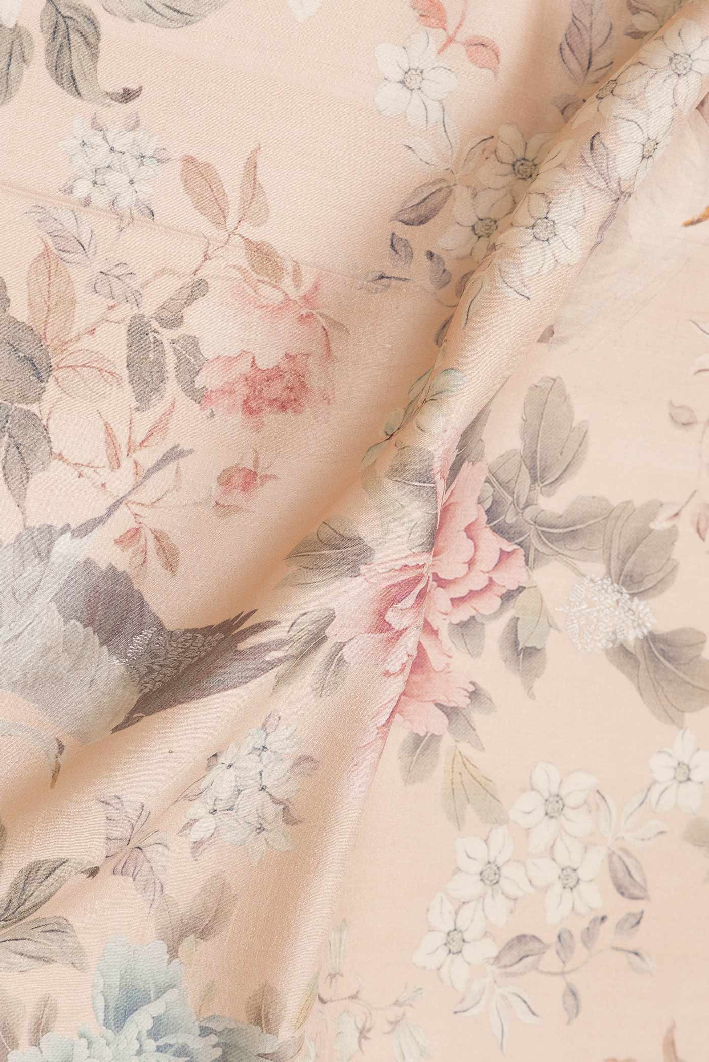 Peach Tussar Saree - Image 2