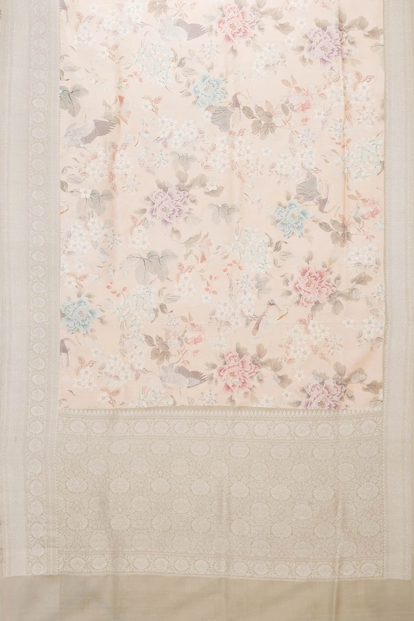 Peach Tussar Saree - Image 6