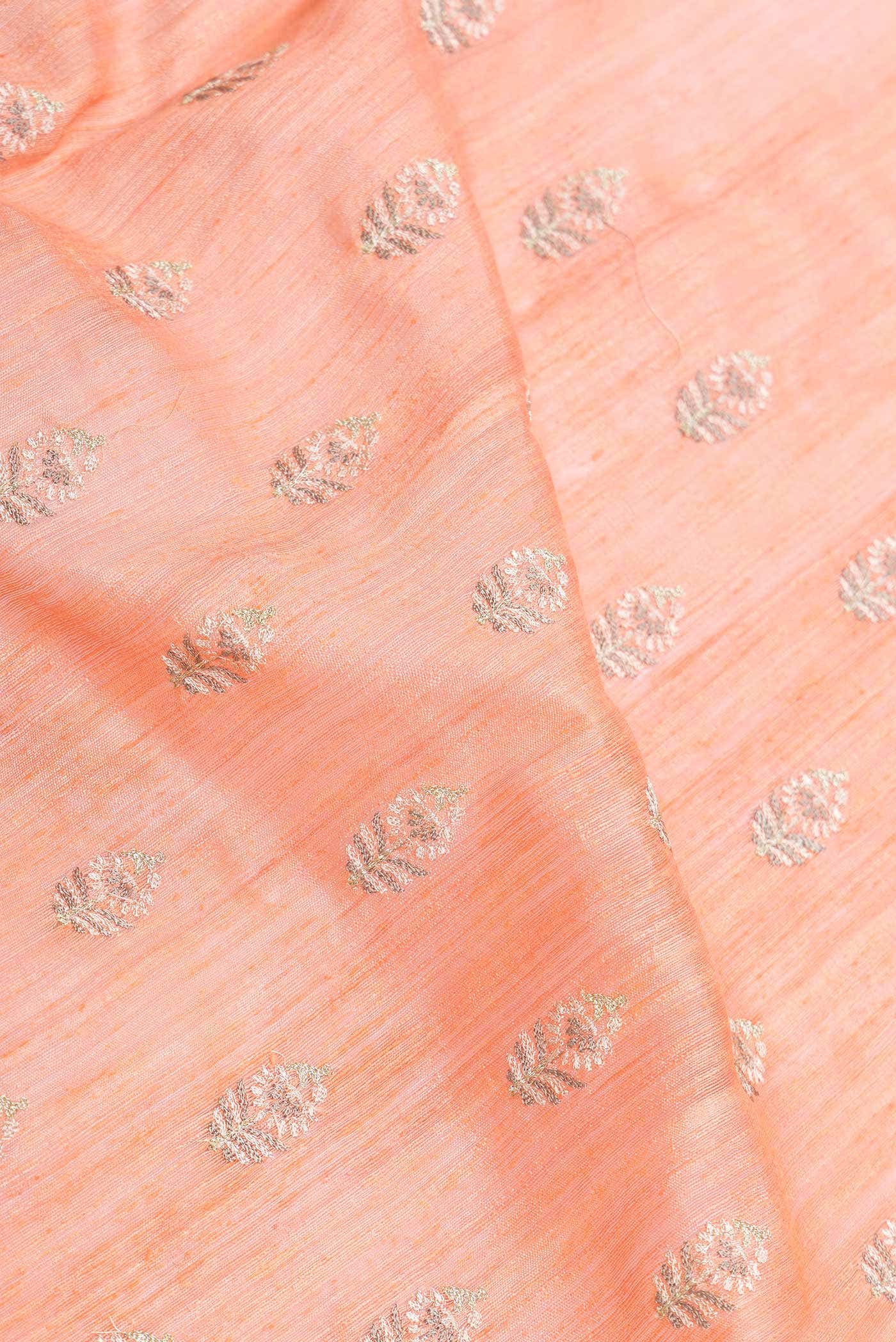 Peach Dual Tone Tussar Saree - Image 2