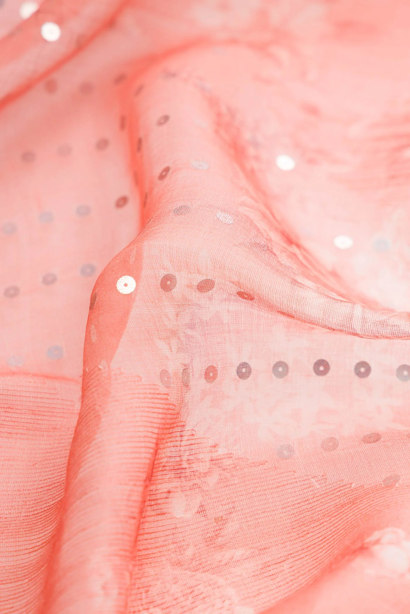 Peach Dual Tone Tussar Silk Saree - Image 2