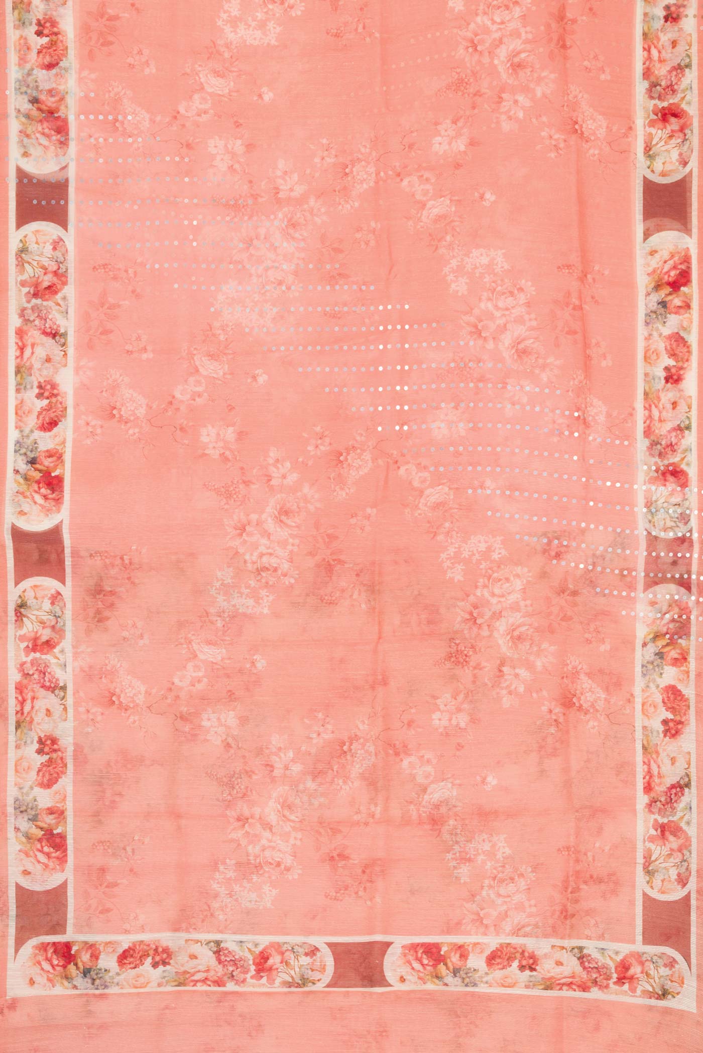 Peach Dual Tone Tussar Silk Saree - Image 6