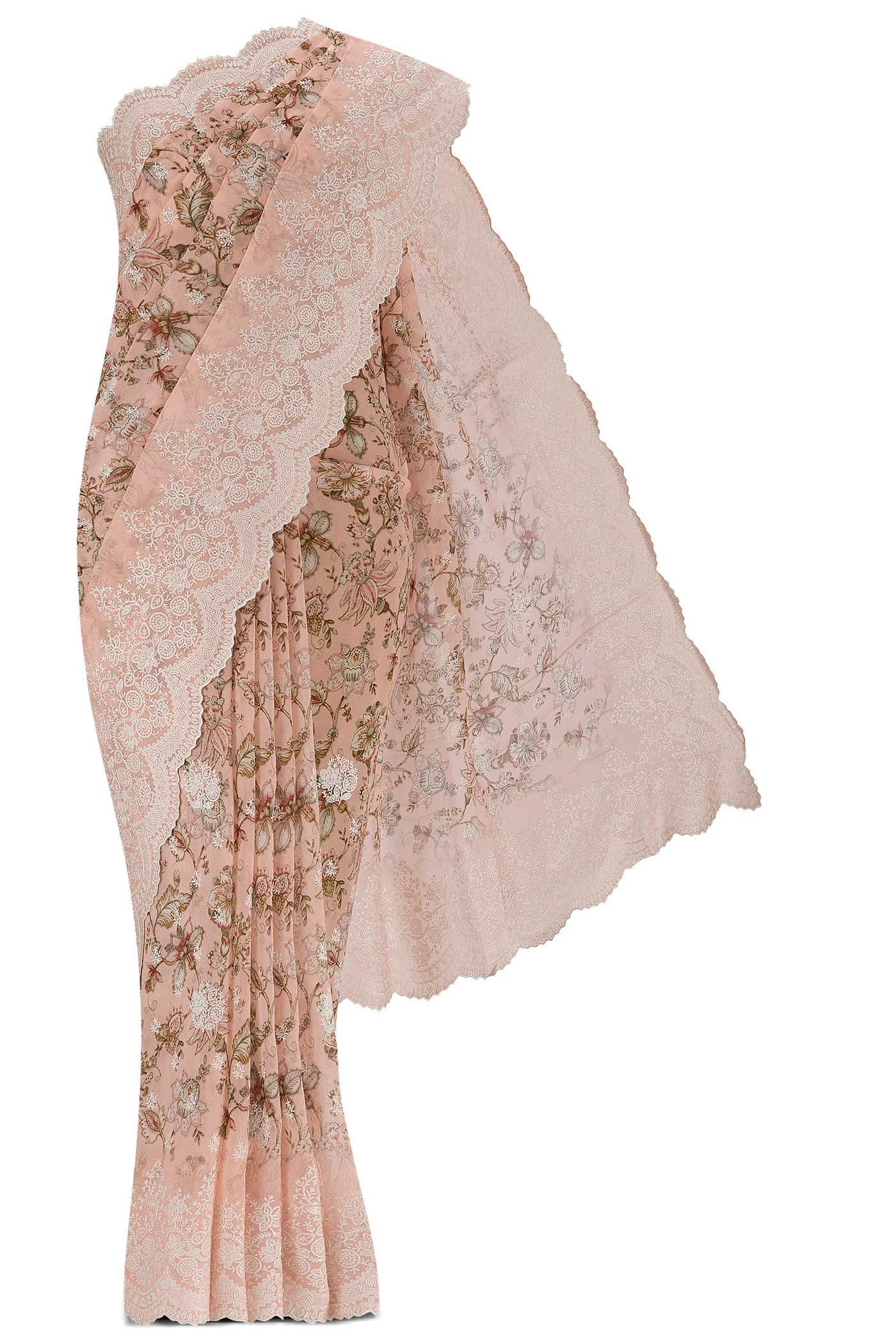 Peach Georgette Saree - Image 2