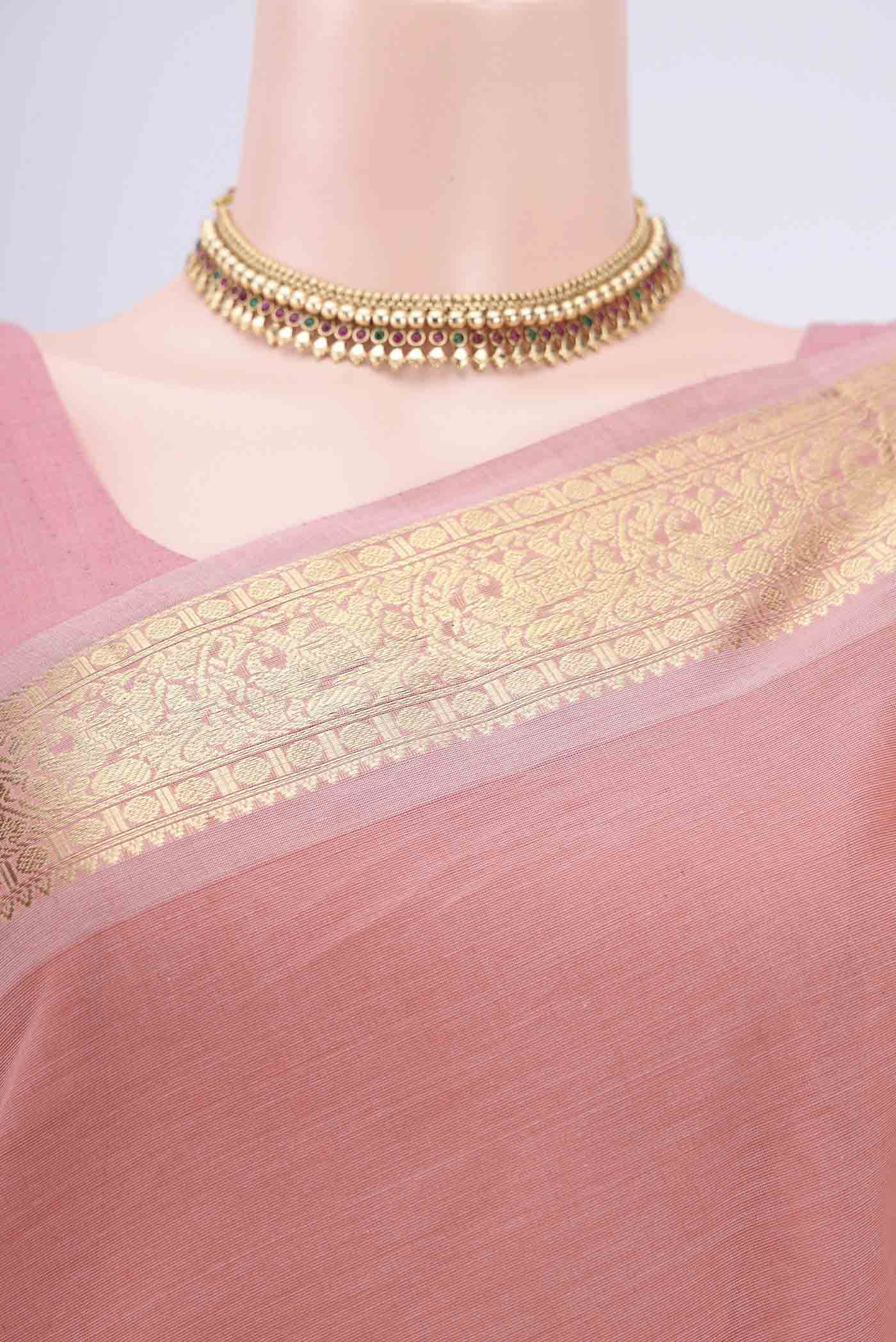 Peach Kanchi Cotton Saree - Image 2