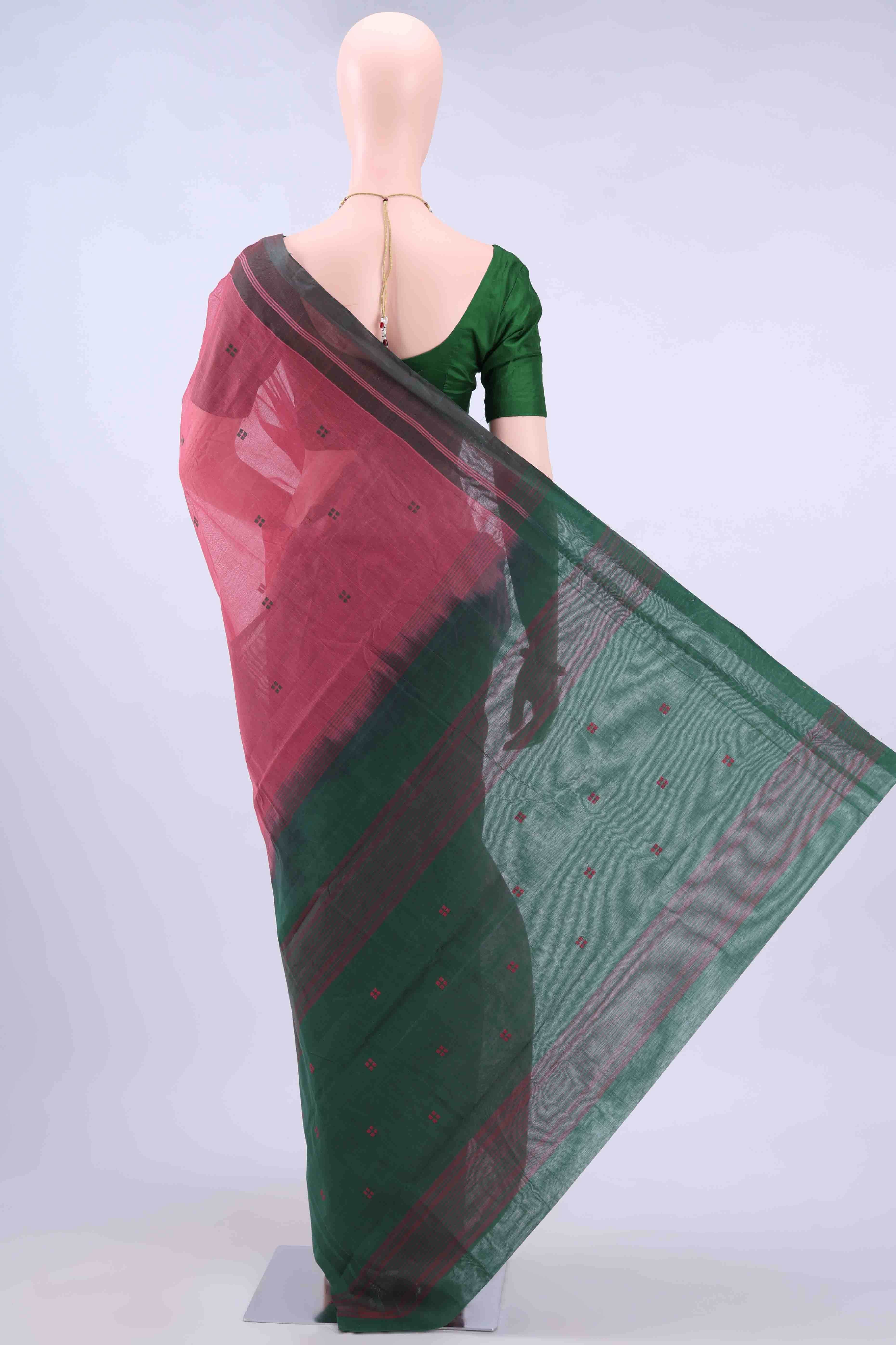 Peach Kanchi Cotton Saree - Image 2