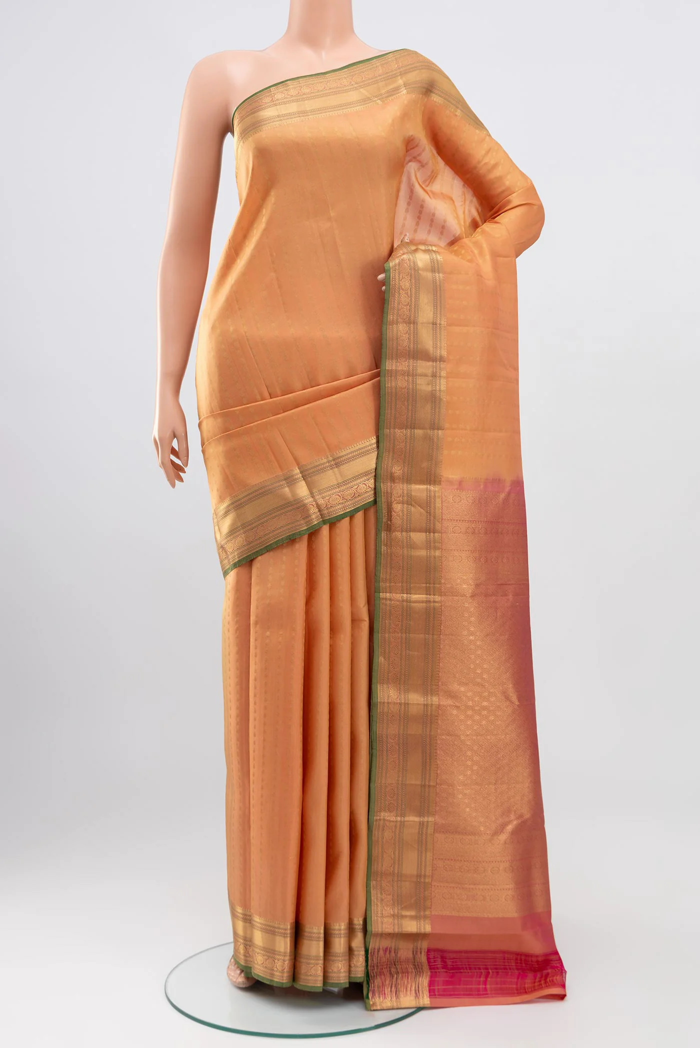 Peach Kanchipuram Silk Saree