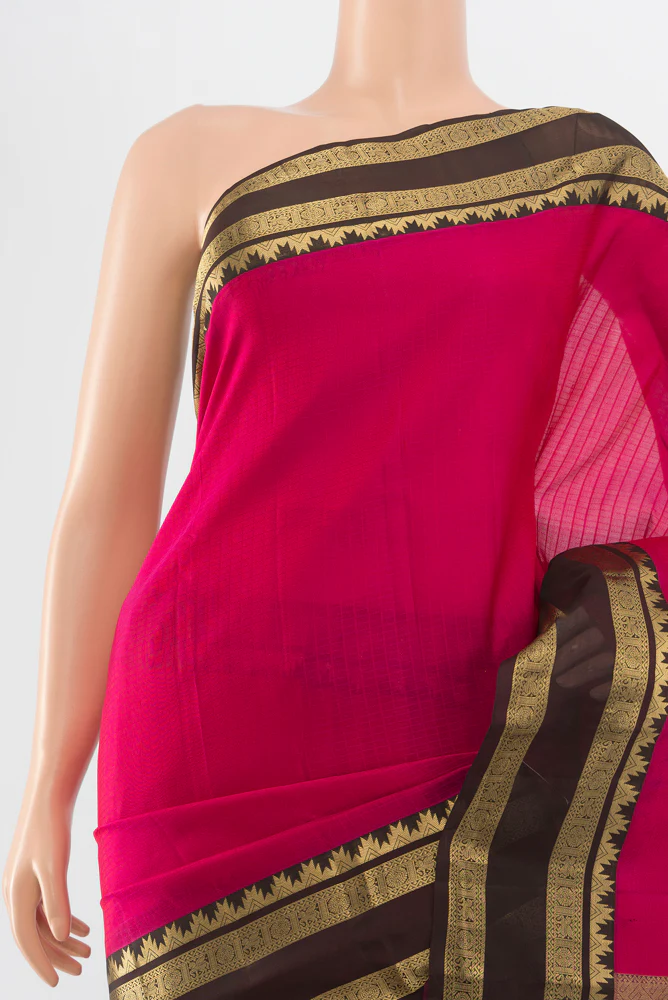 Pink Kanchipuram Silk Saree - Image 2