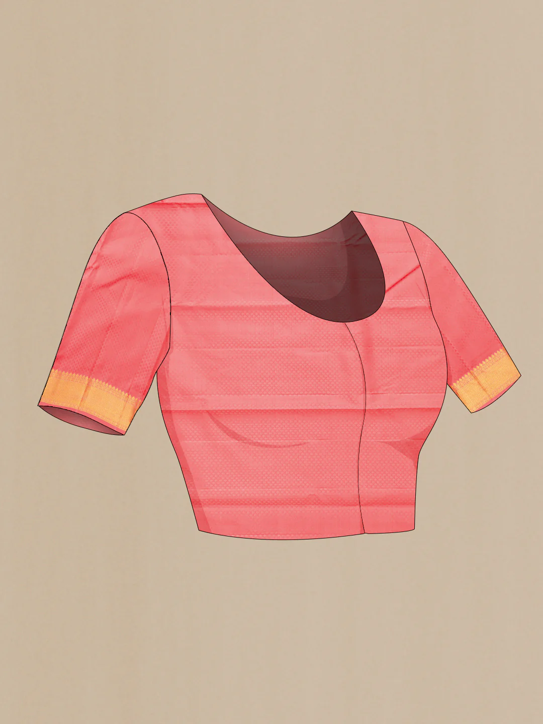 Peach Kanchipuram Silk Saree - Image 5