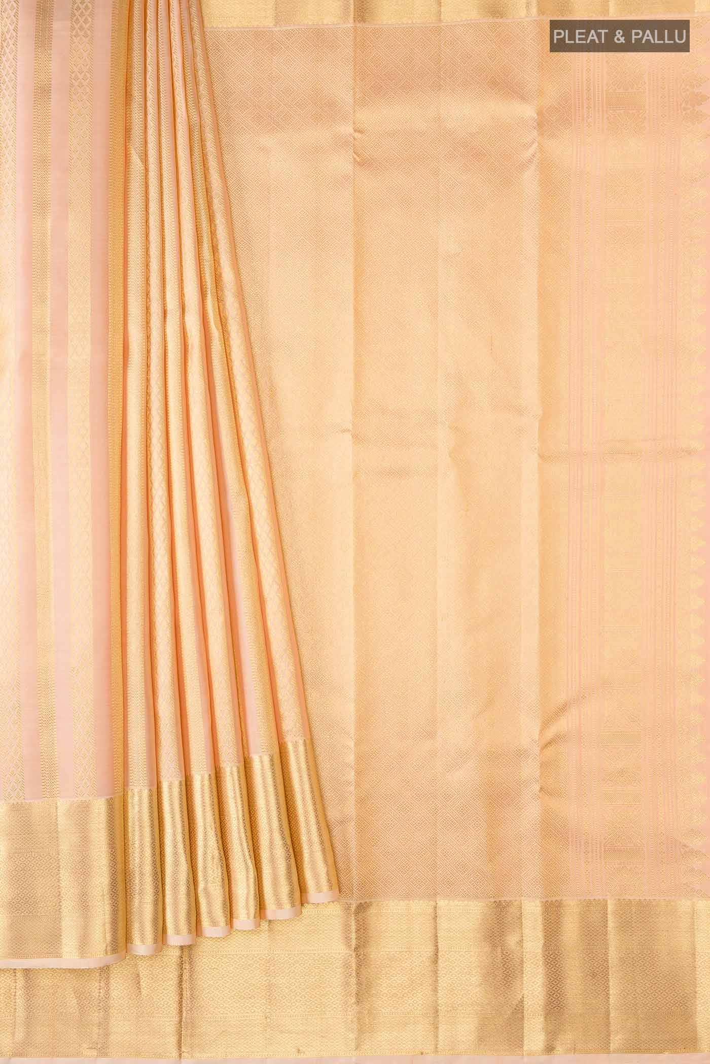 Peach Kanchipuram Silk Saree - Image 2
