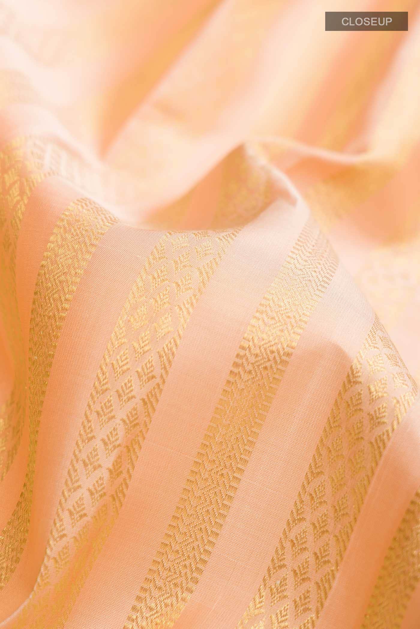 Peach Kanchipuram Silk Saree - Image 3
