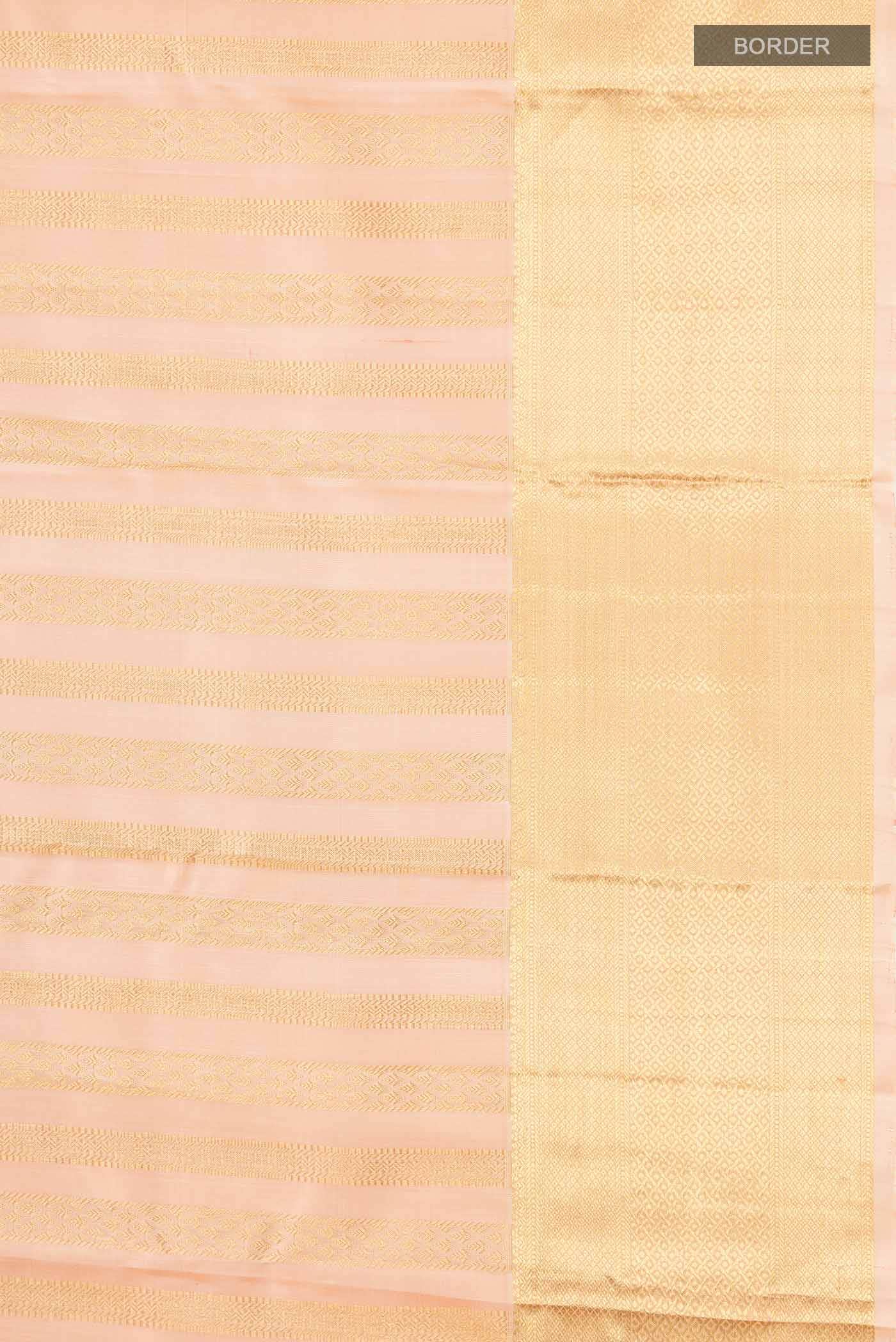 Peach Kanchipuram Silk Saree - Image 5