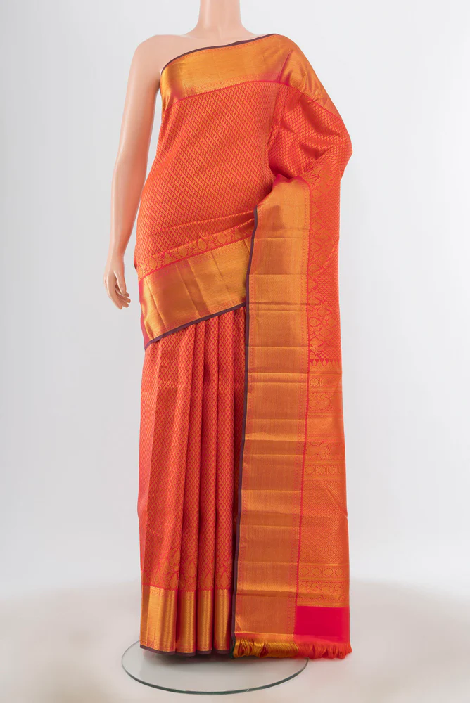 Orange Kanjivaram Silk Saree