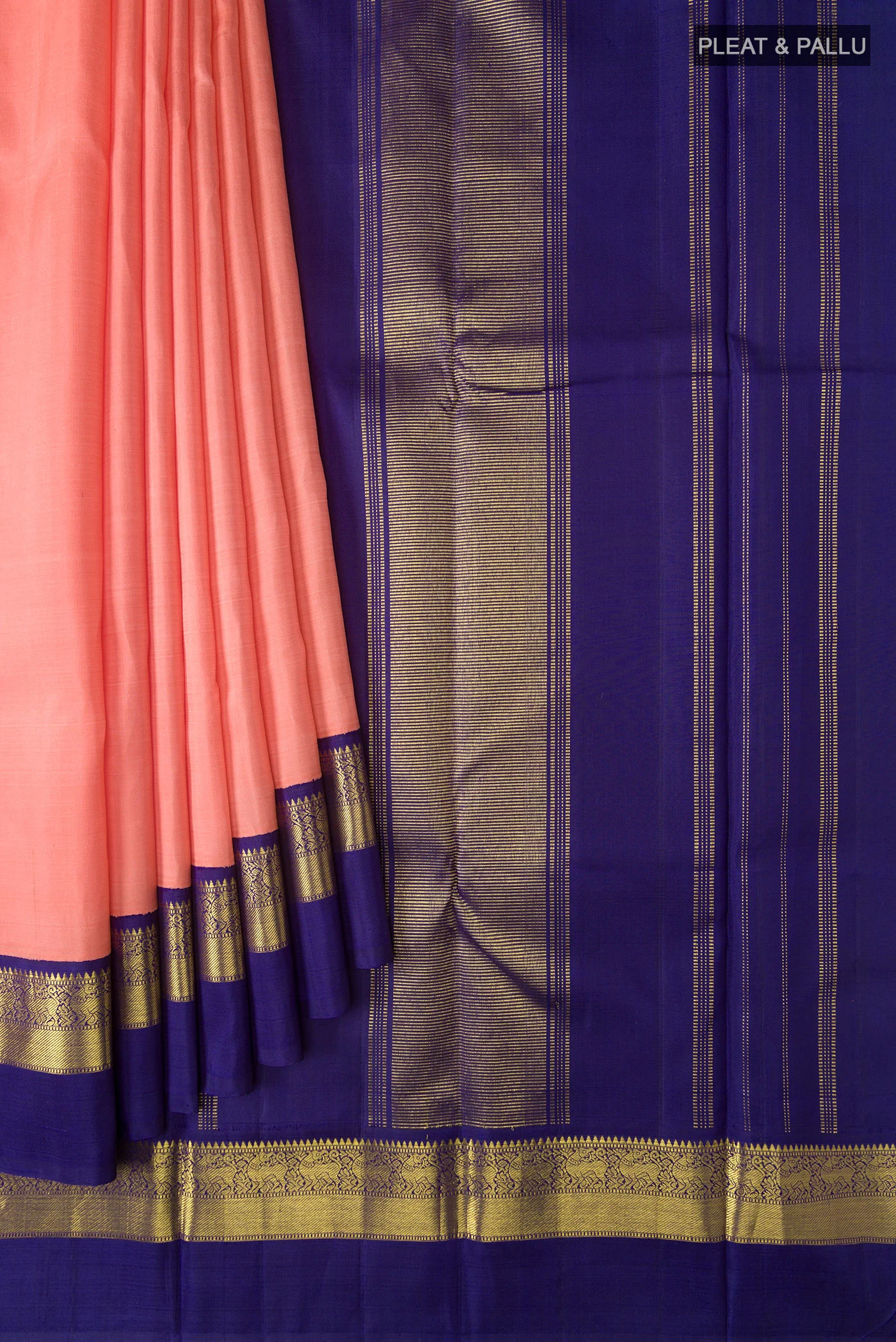 Peach Kanjivaram Silk Saree - Image 4
