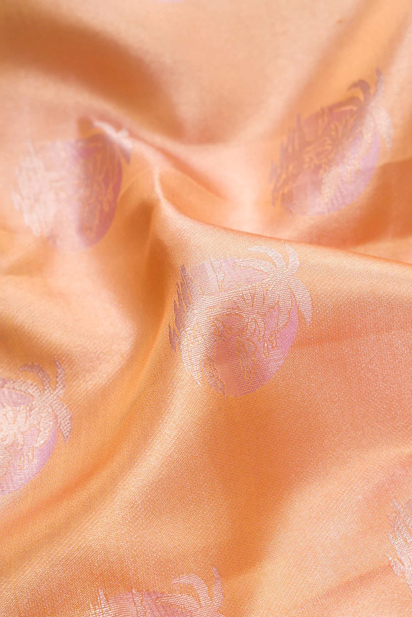 Peach Kanjivaram Tissue Silk Saree - Image 2