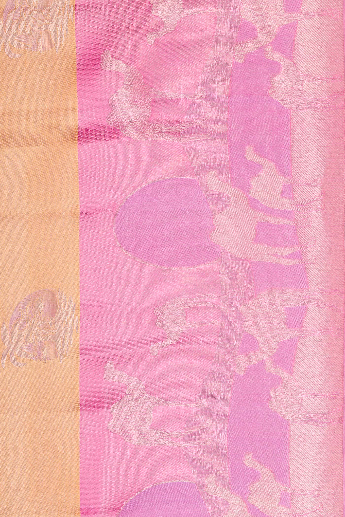 Peach Kanjivaram Tissue Silk Saree - Image 3