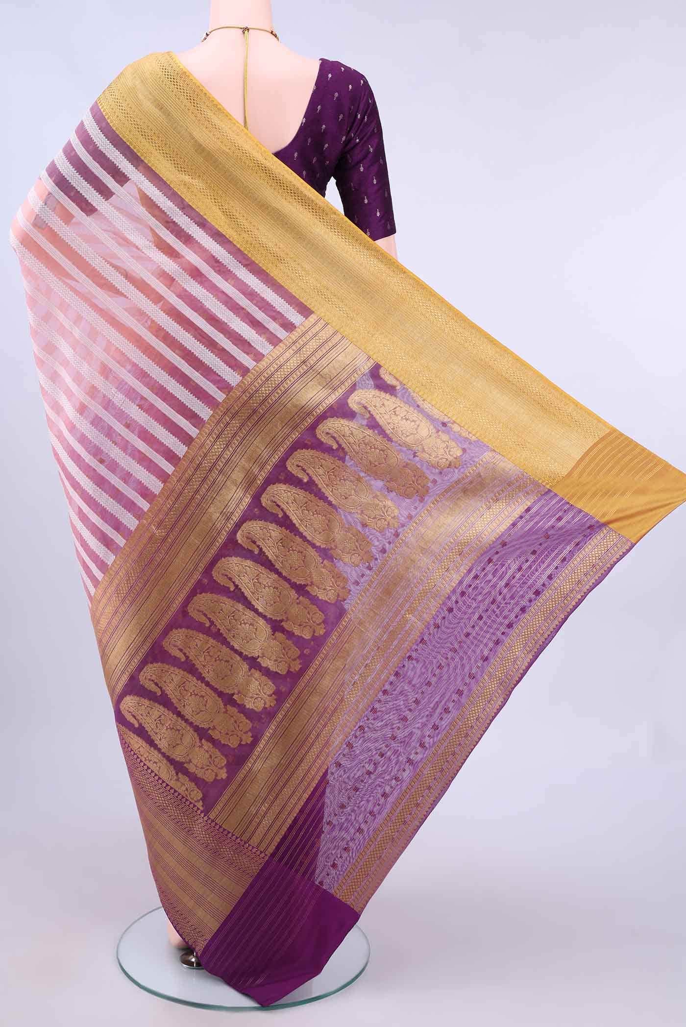 Peach Kora Silk Saree - Image 2