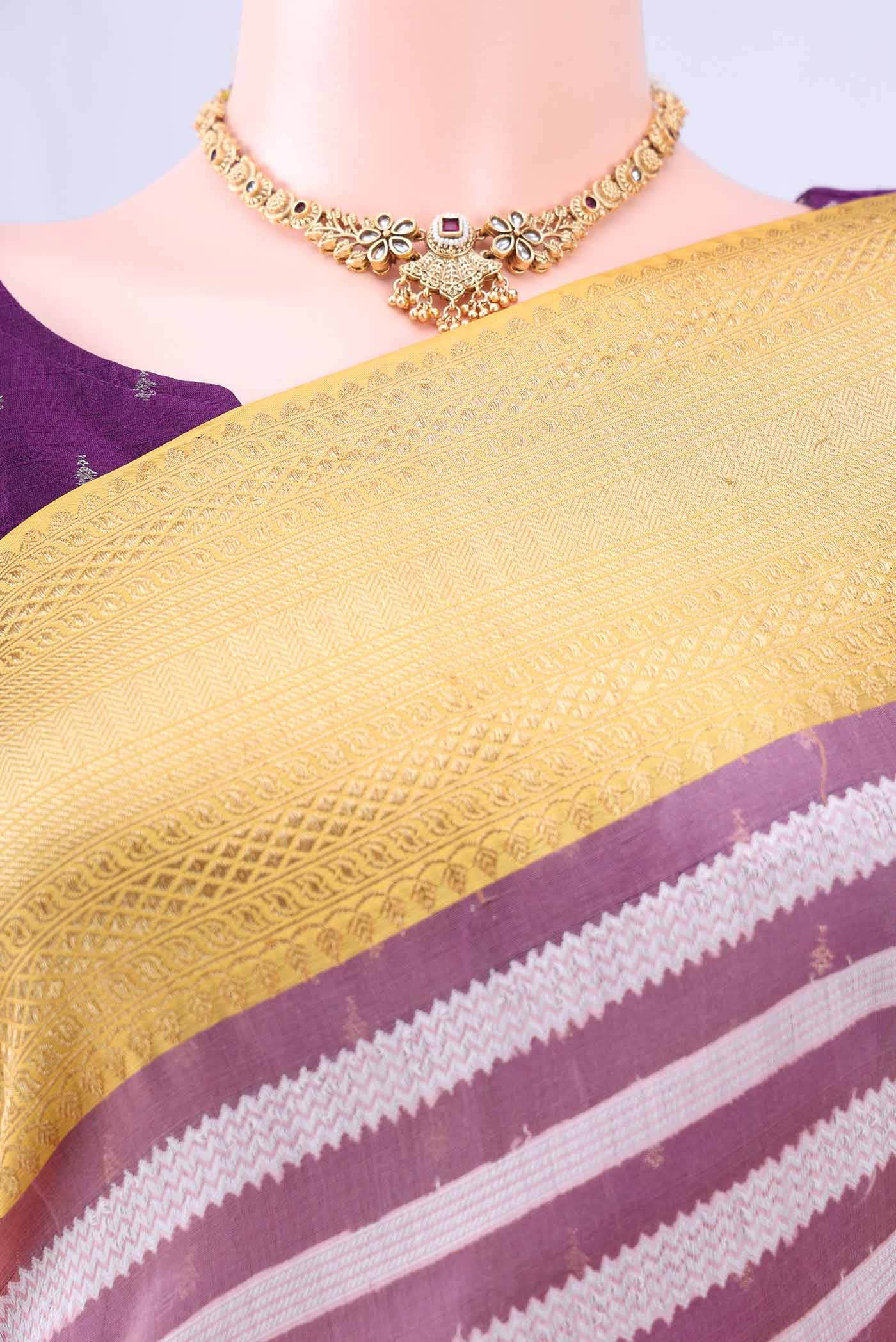 Peach Kora Silk Saree - Image 3