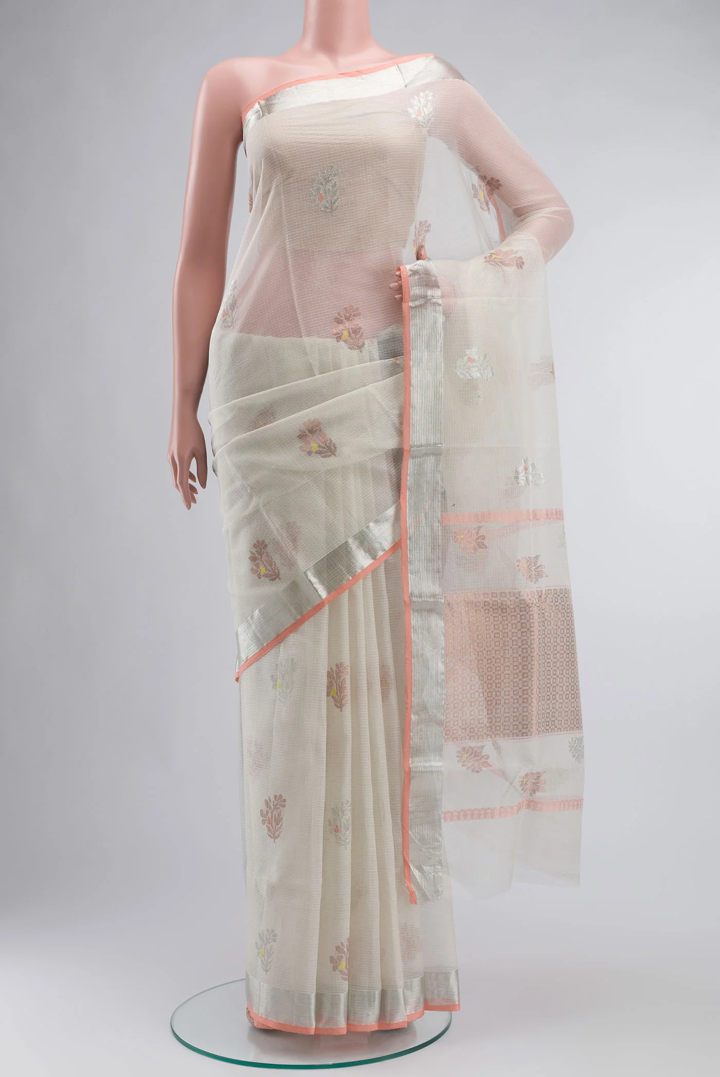 Peach Kota Silk Saree
