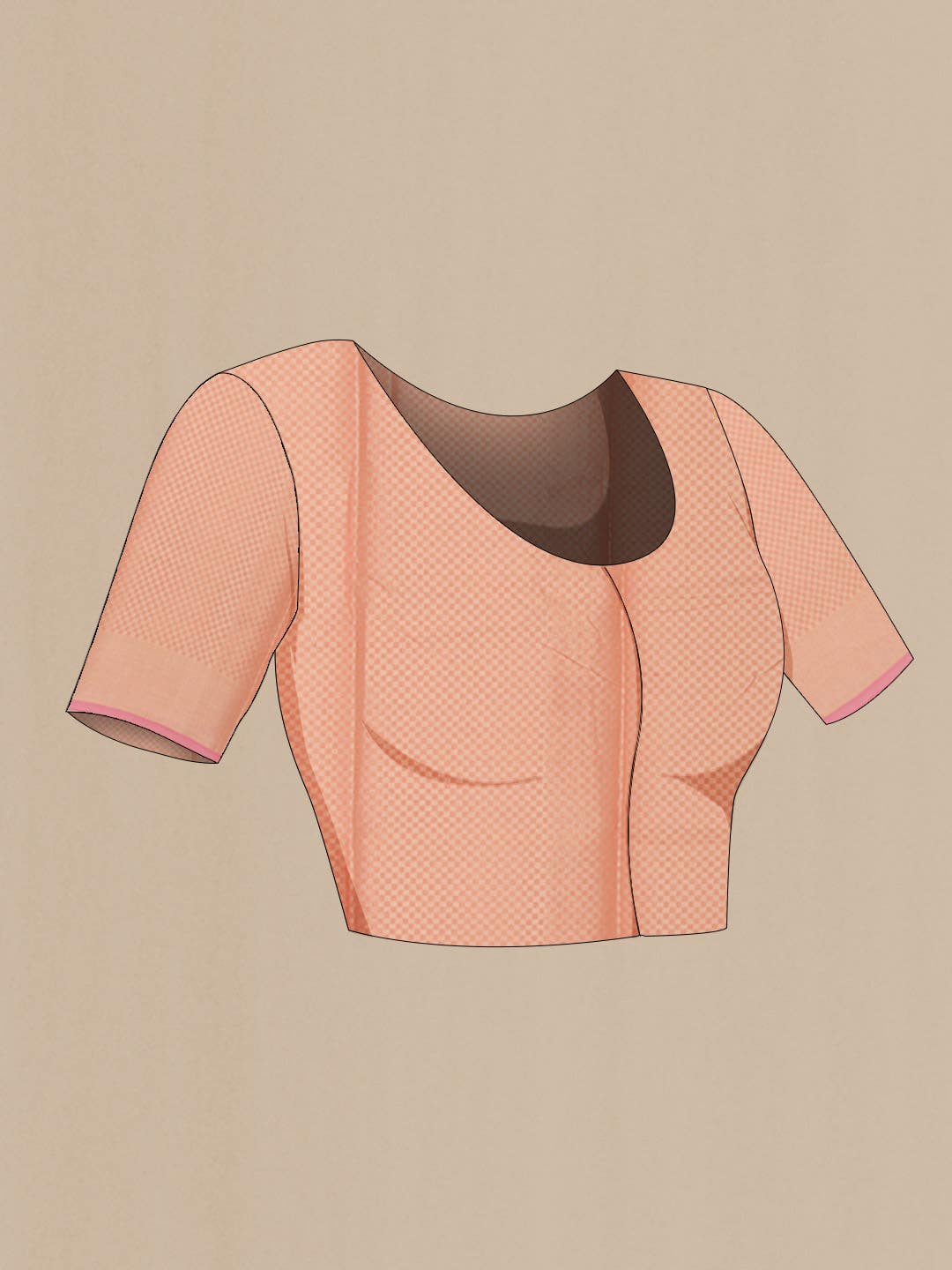 Peach Kota Silk Saree - Image 3
