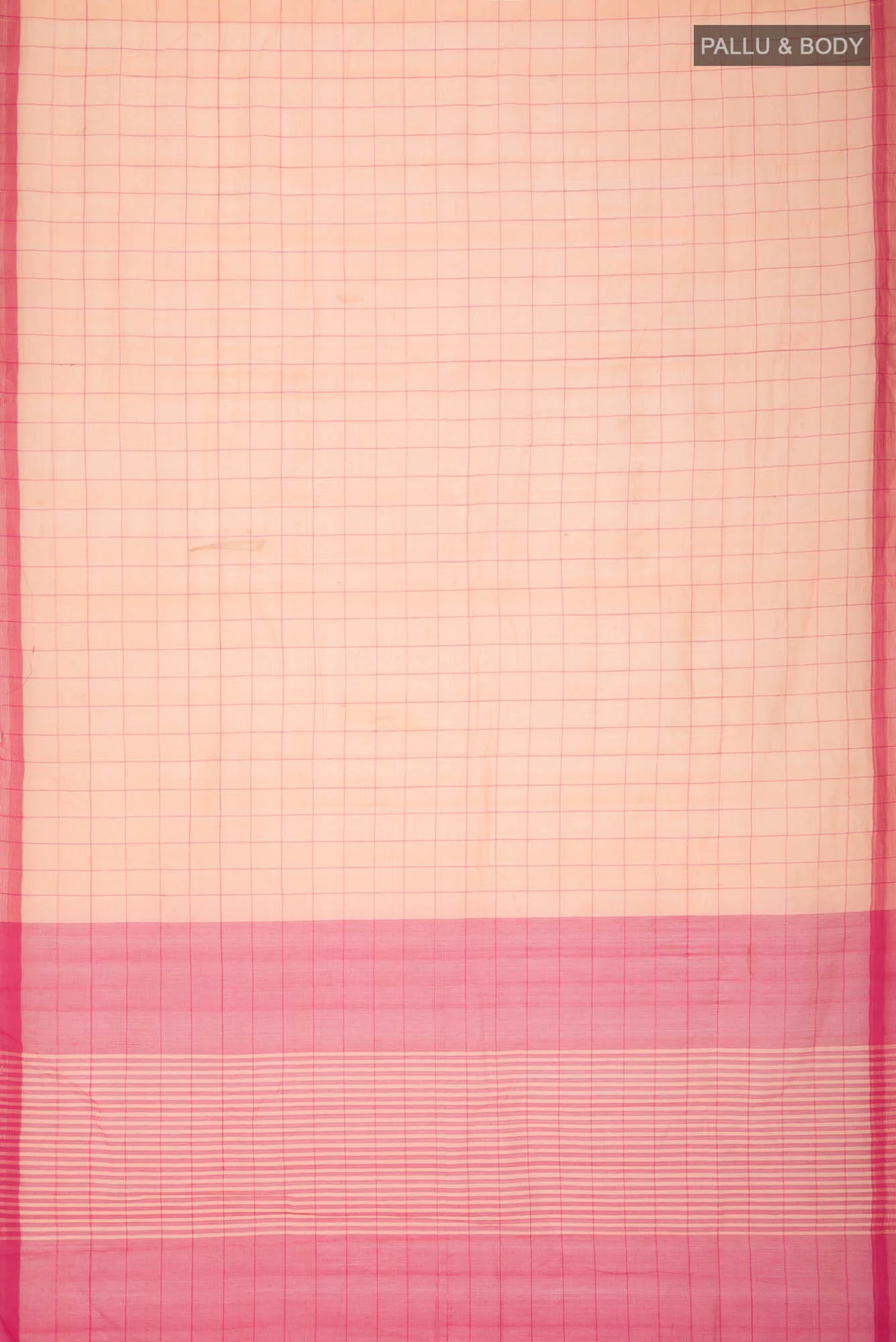 Peach Mangalagiri Cotton Saree - Image 3
