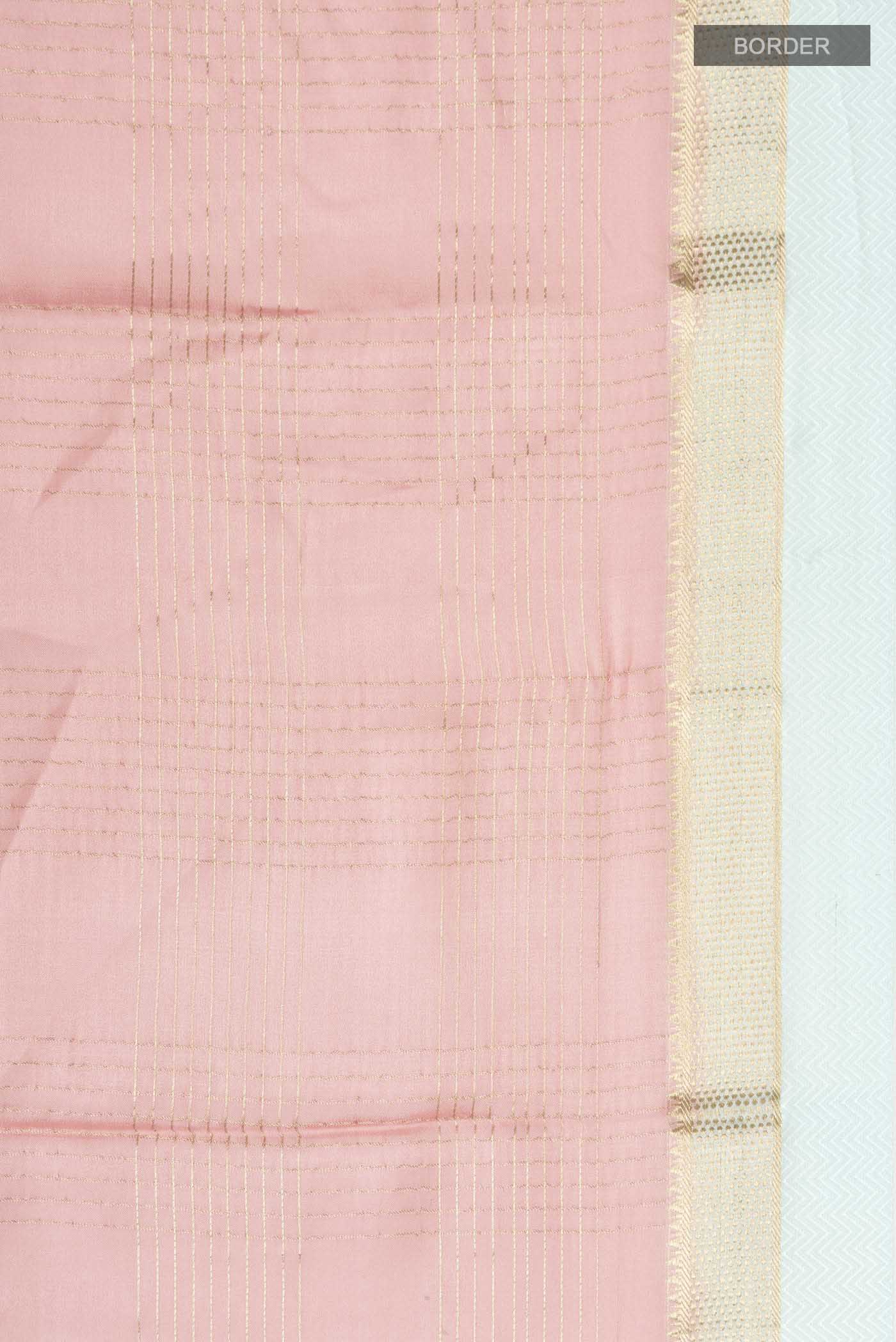 Peach Mysore Crepe Saree - Image 3