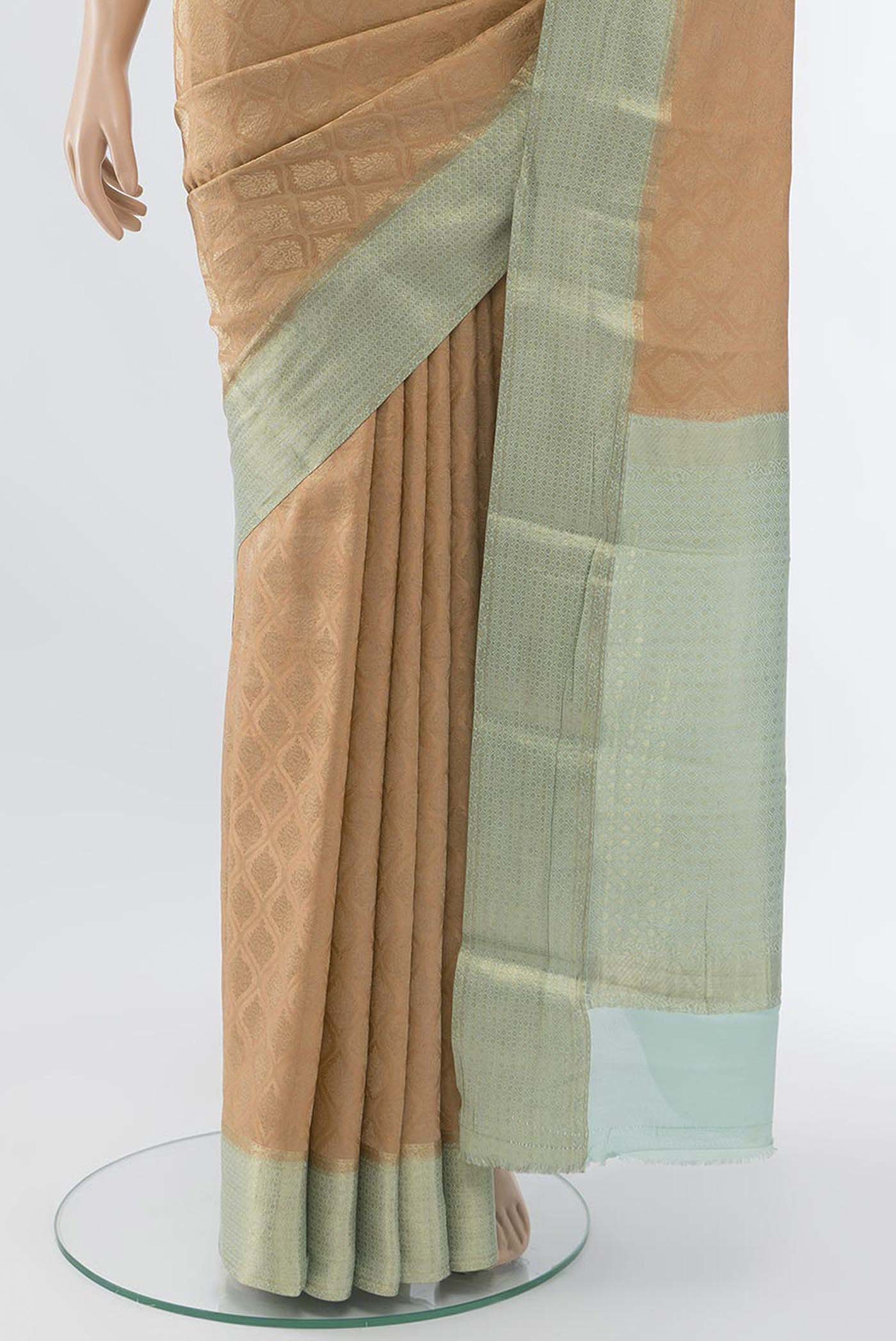 Peach Mysore Crepe Saree - Image 3