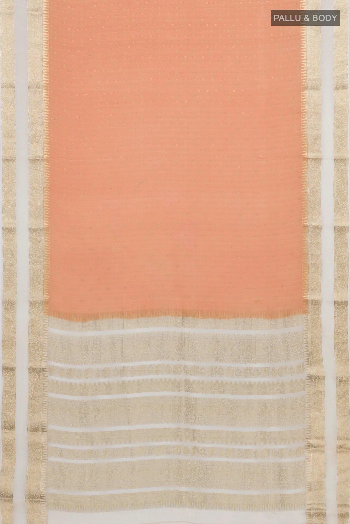 Peach Mysore Crepe Saree - Image 5