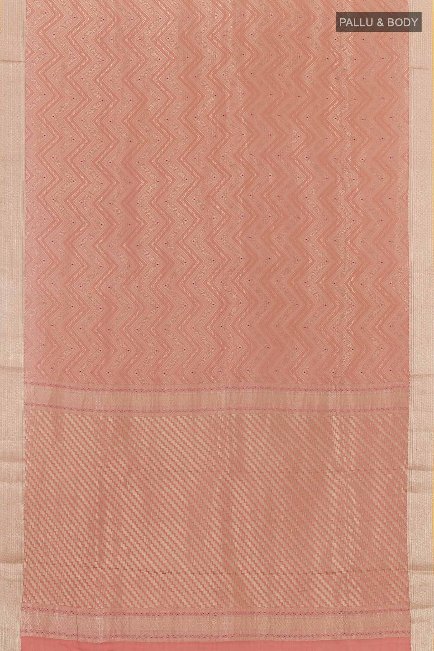 Peach Mysore Crepe Saree - Image 4
