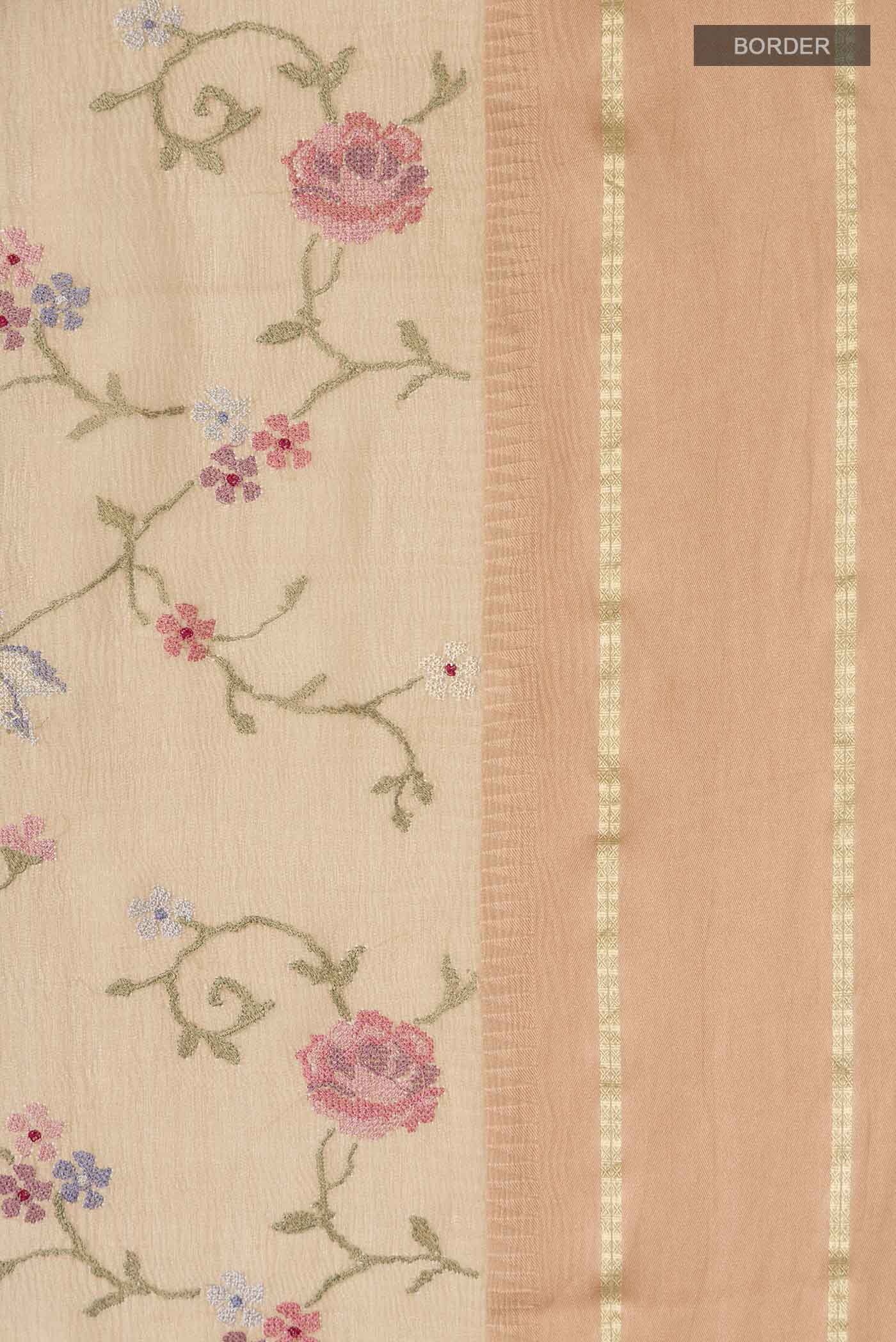 Peach Mysore Georgette Saree - Image 3