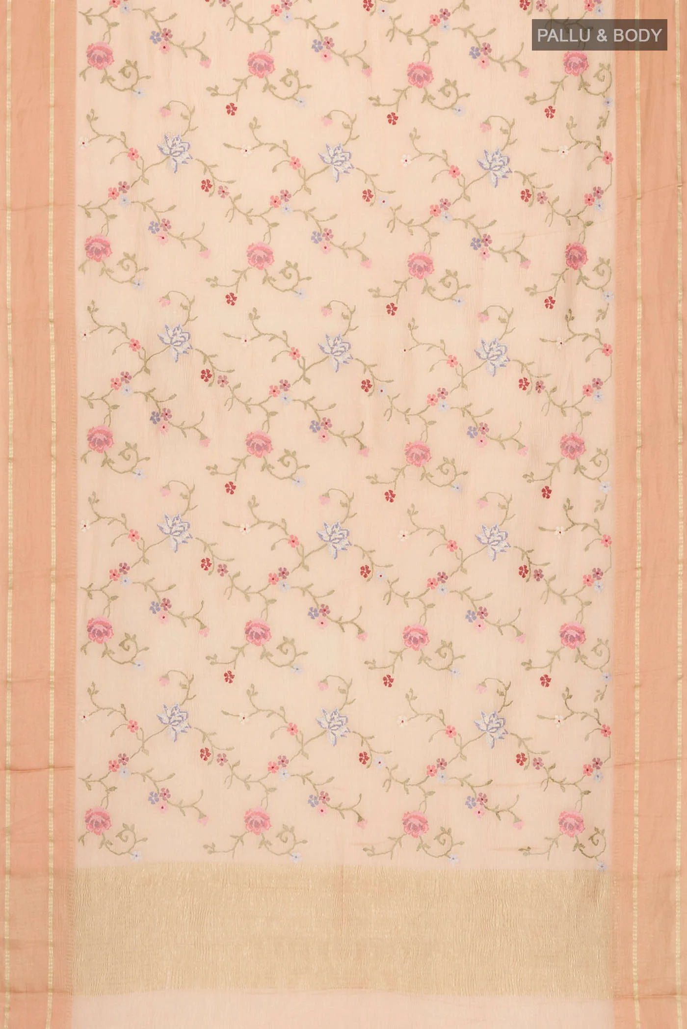 Peach Mysore Georgette Saree - Image 5