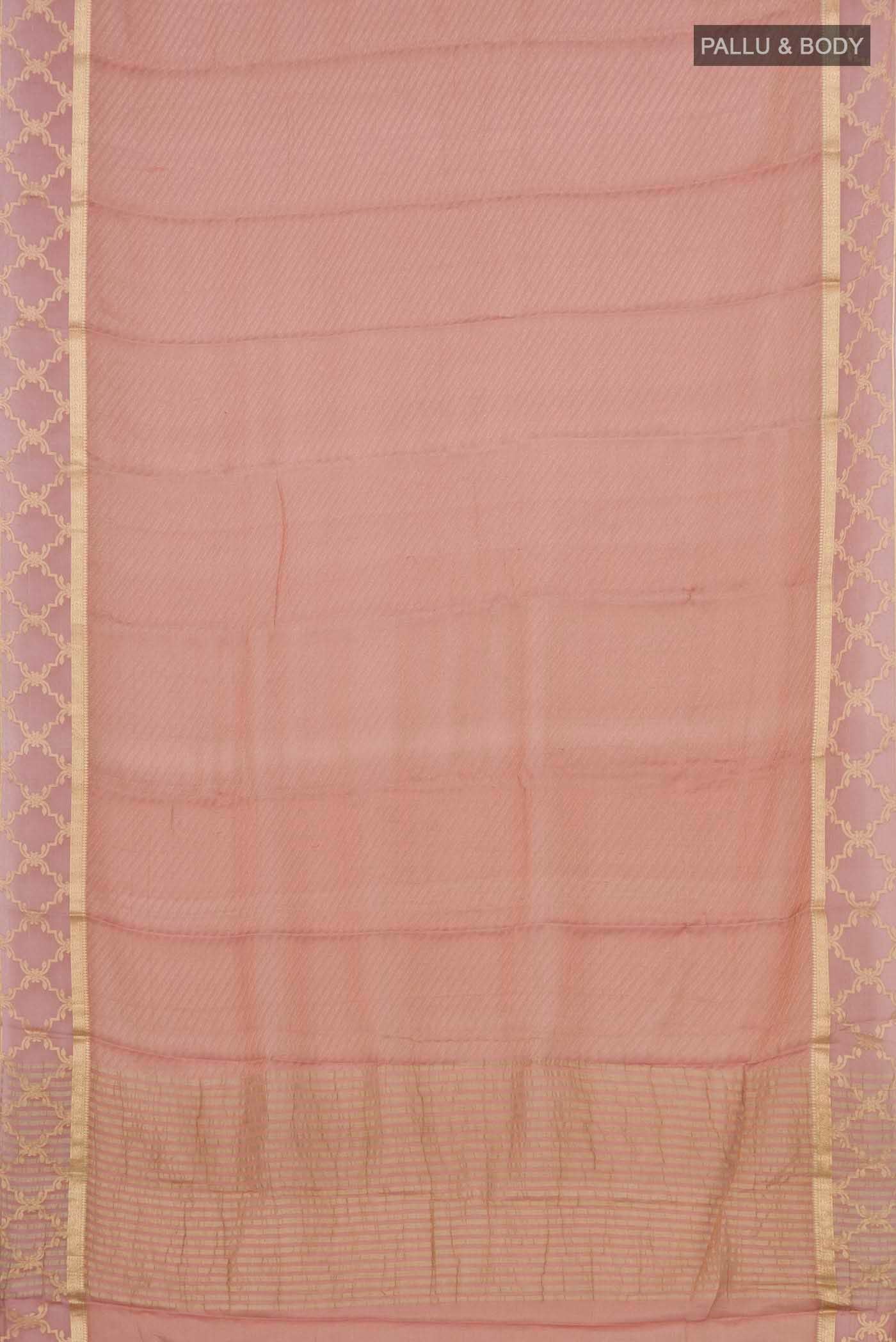 Peach Mysore Georgette Saree - Image 3