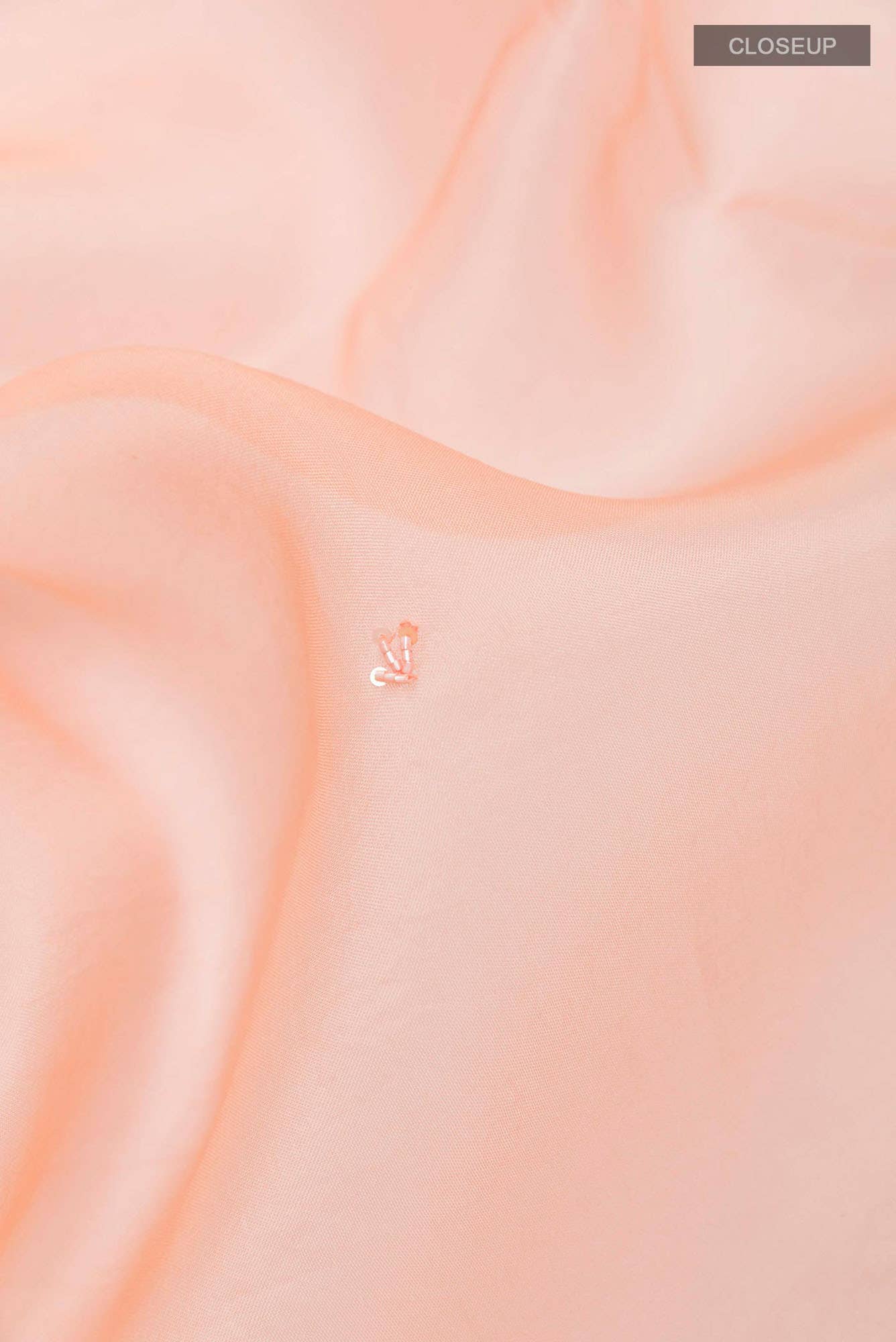 Peach Organza Silk Saree - Image 2