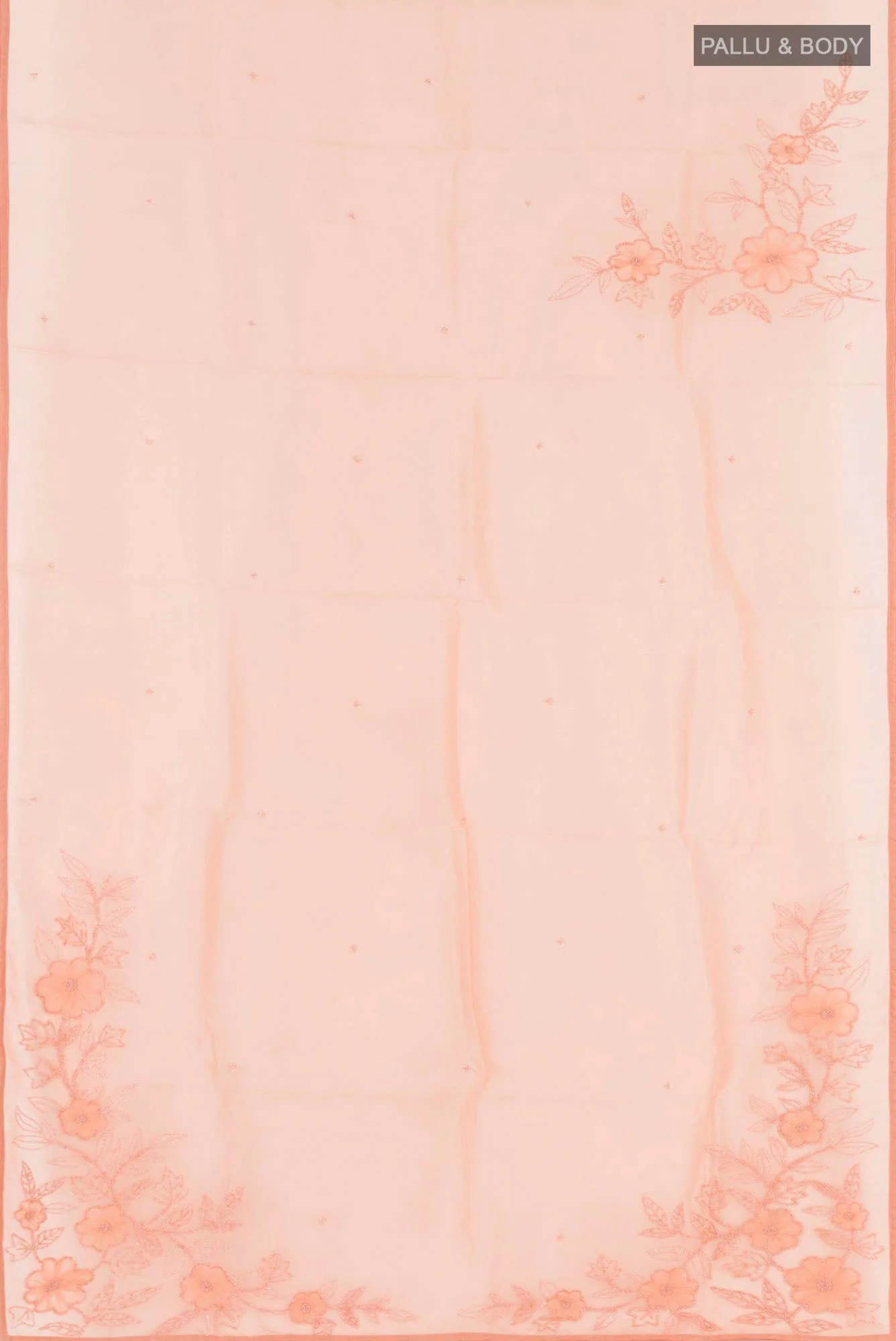 Peach Organza Silk Saree - Image 3